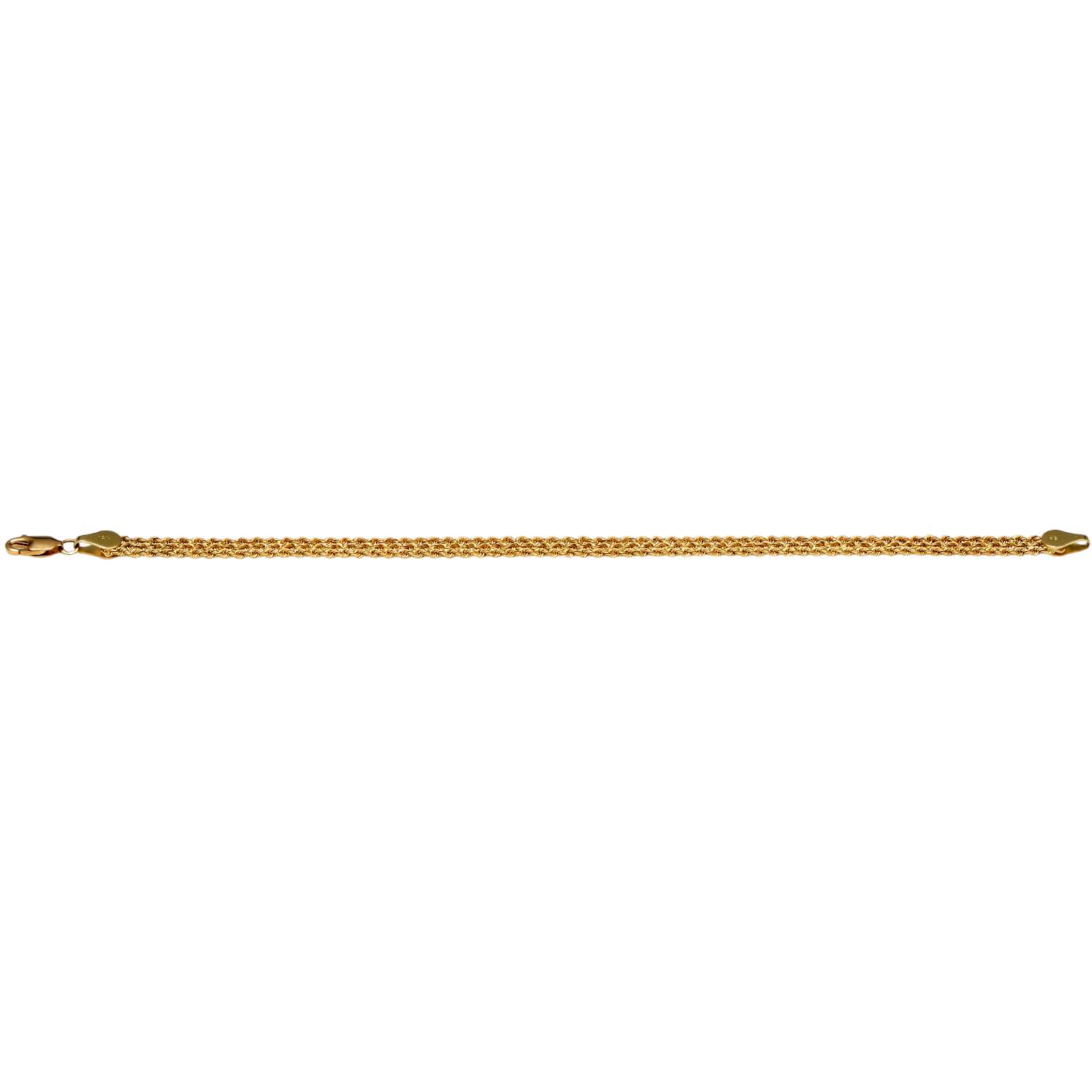 14KY Three Strand Rope Chain Bracelet-3