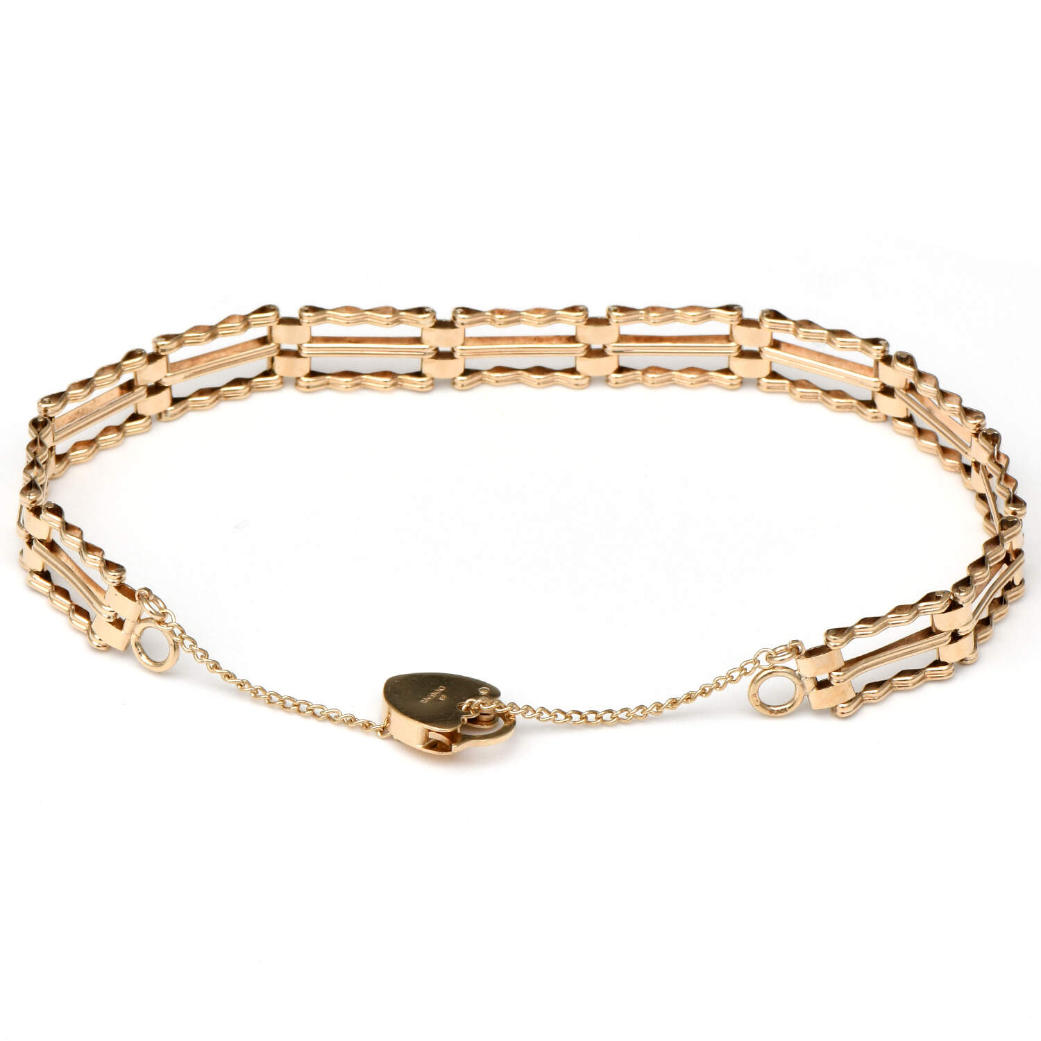 9KY Vintage Bar Gate Padlock Bracelet-2