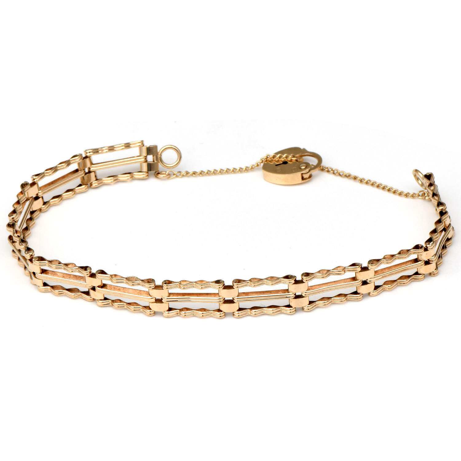 9KY Vintage Bar Gate Padlock Bracelet-1