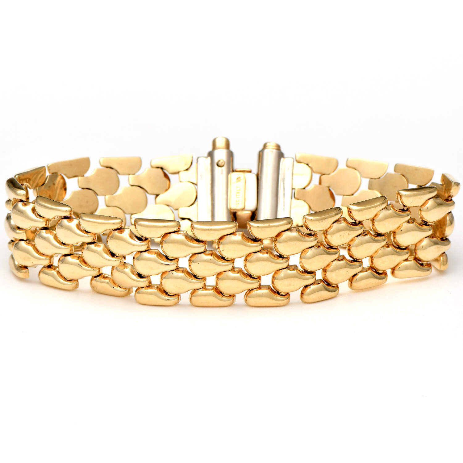14KY Diamond(0.10) Accent Panther Link Bracelet-1