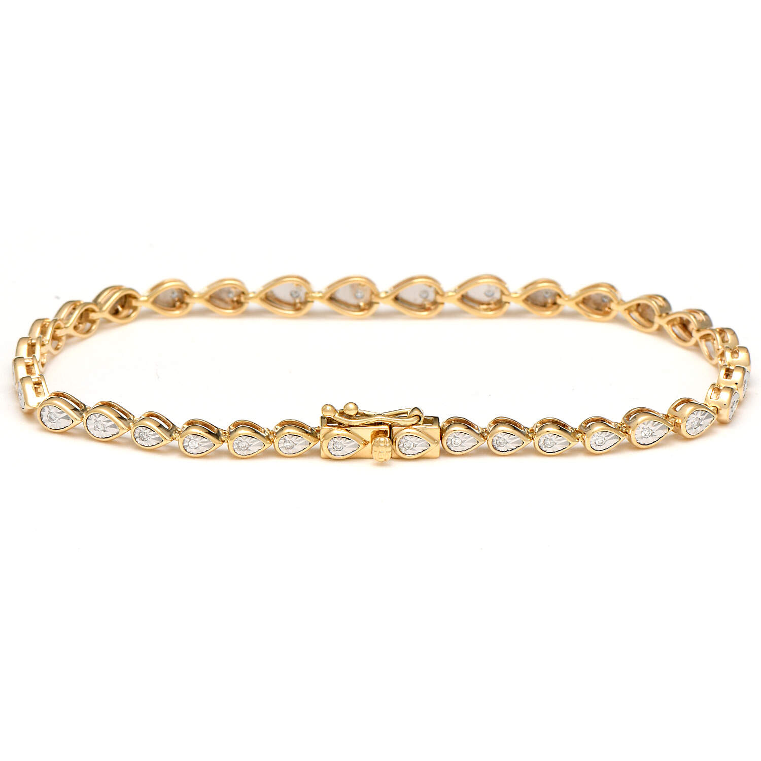 14KY Diamond(0.21) Line Bracelet-2