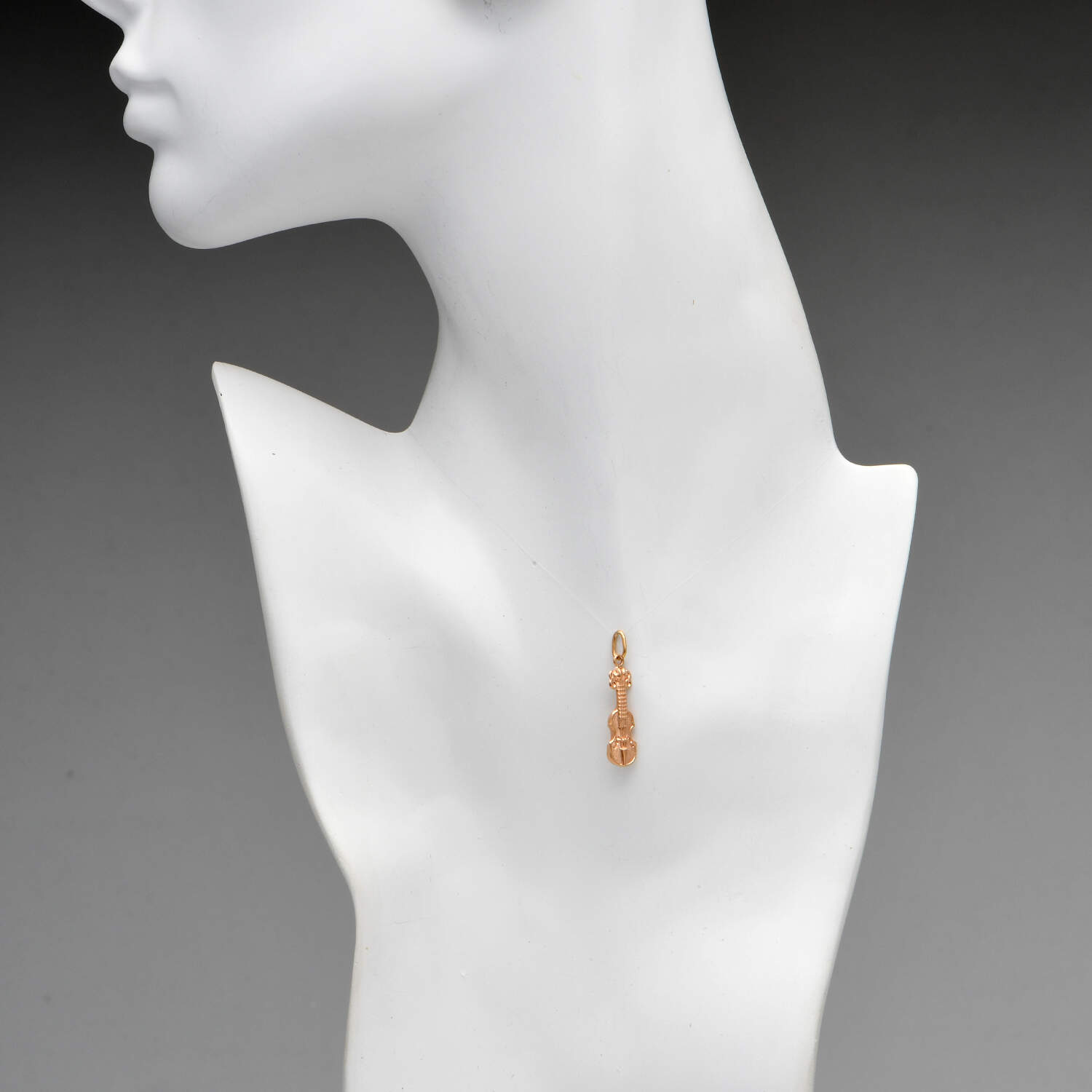 18KY Dimensional Violin Charm-3