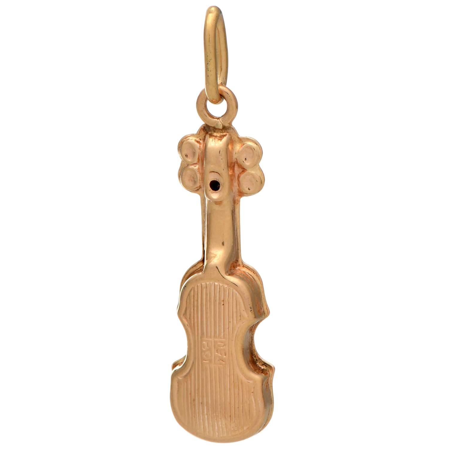 18KY Dimensional Violin Charm-2