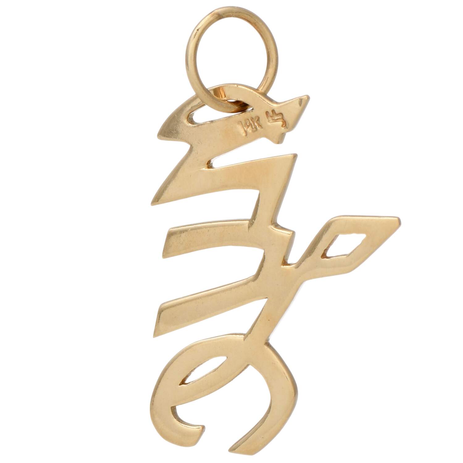 14KY New York City Script Charm-2