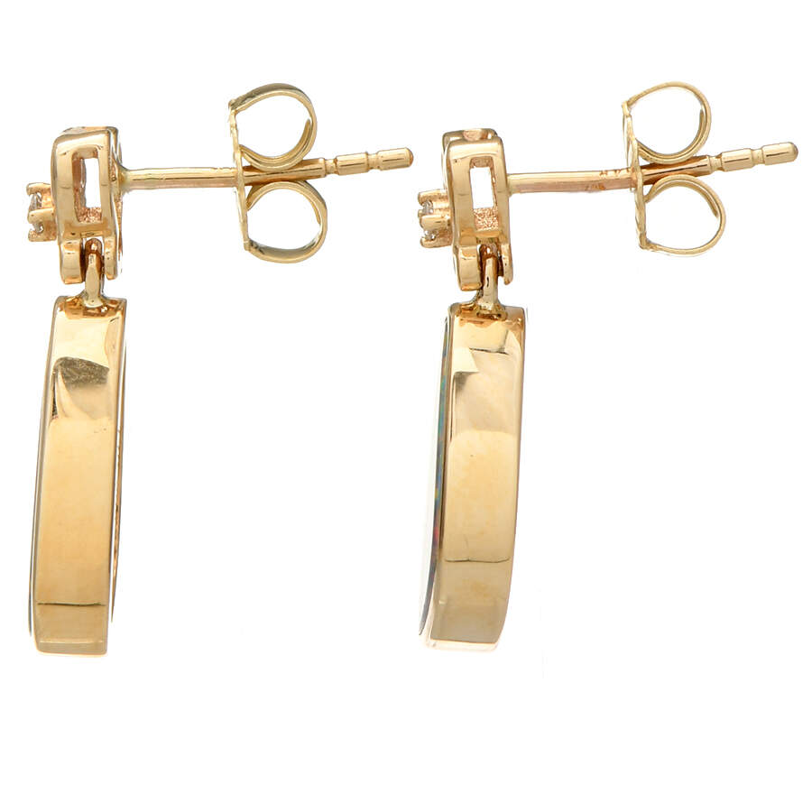 14KY Boulder Opal & Diamond Accent Earrings-2