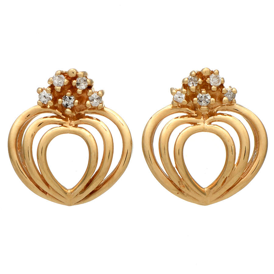 14KY Diamond(0.10) Accent Stud Earrings-1