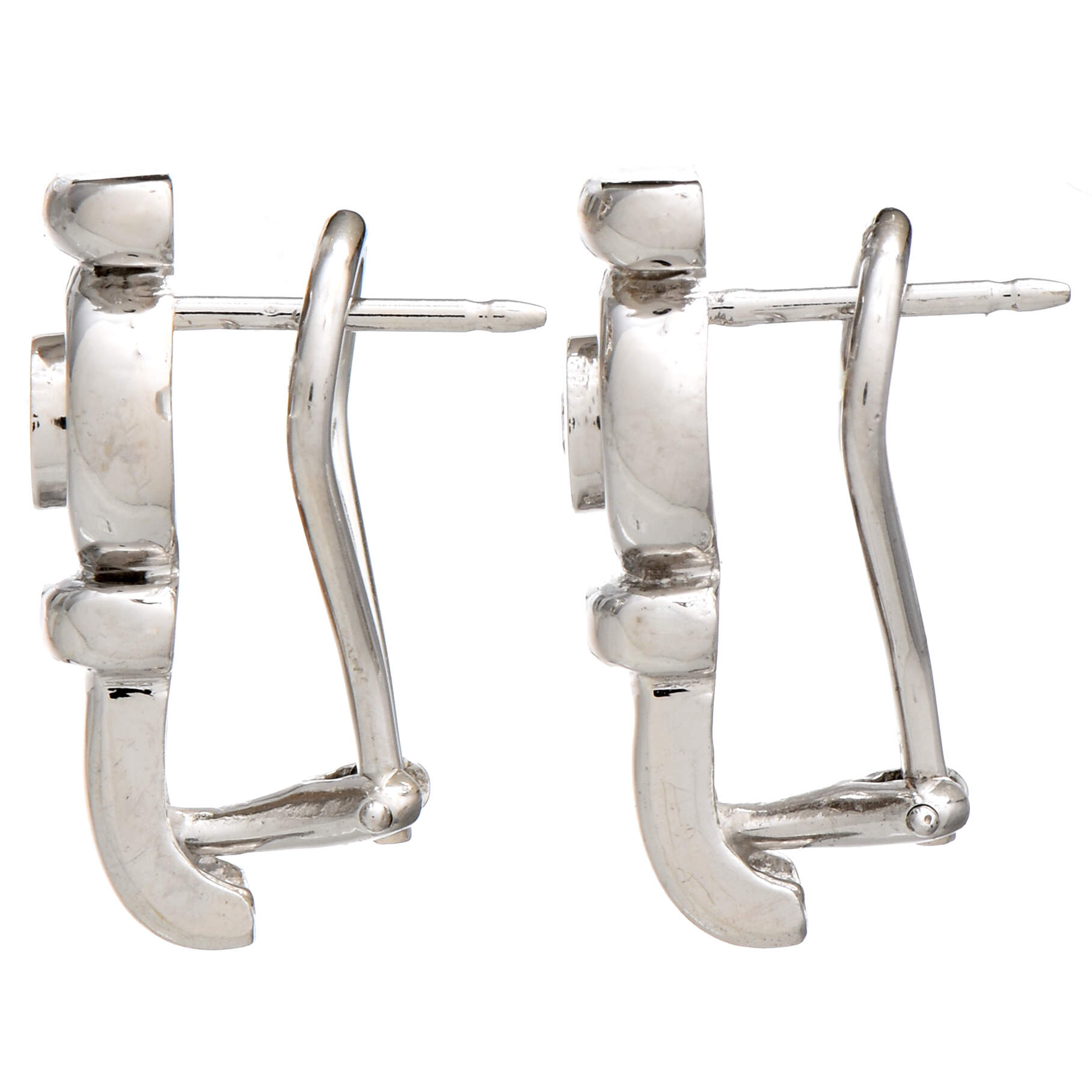 14KW Diamond(0.32) Column Earrings-2