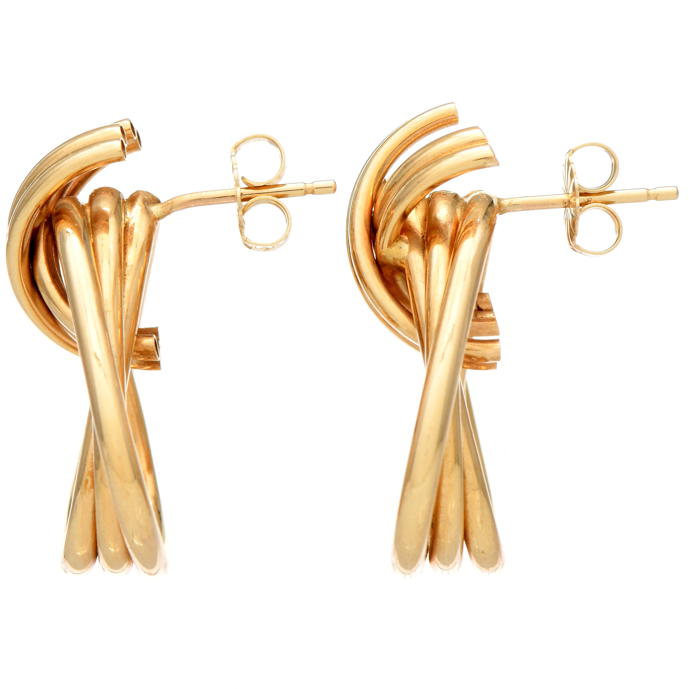 14KY Geometric Doorknock Earrings-2