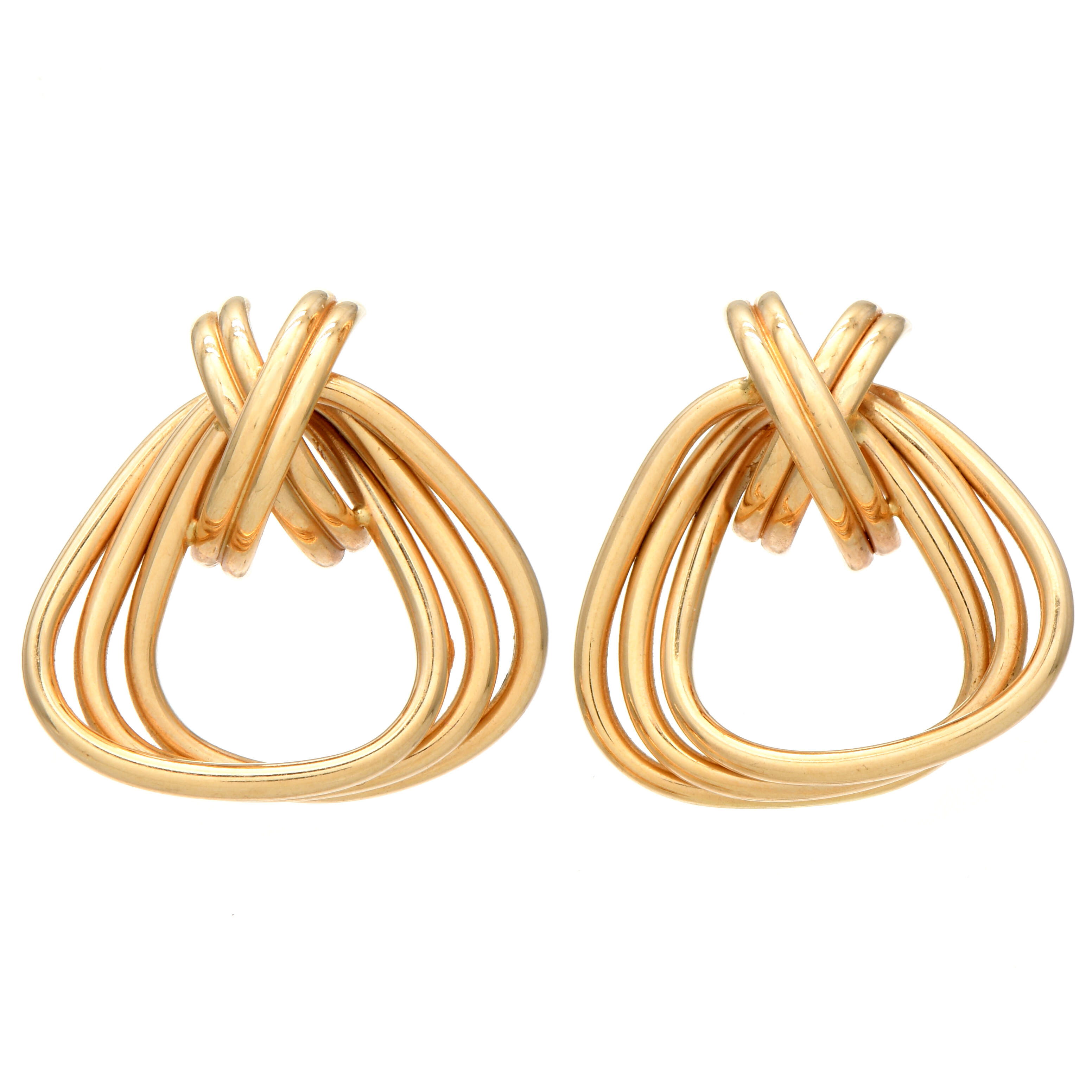 14KY Geometric Doorknock Earrings-1