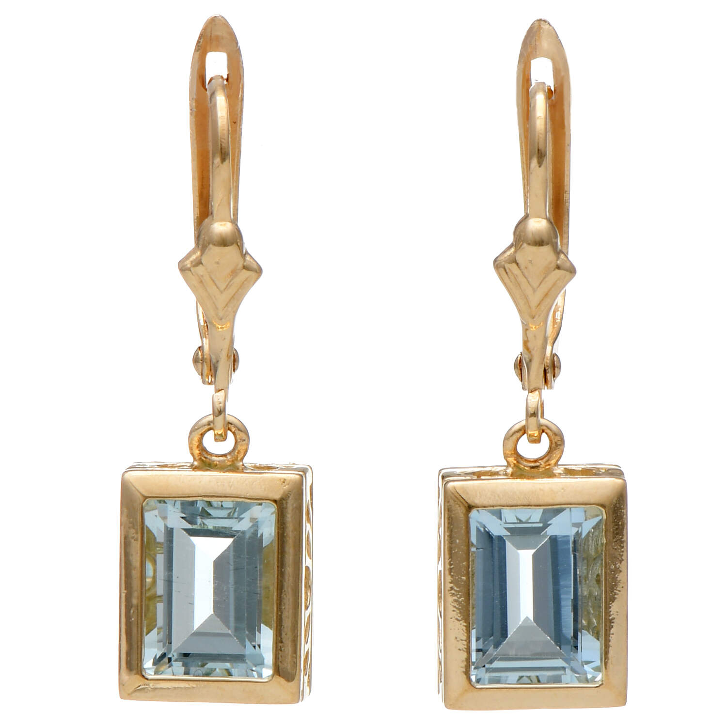 14KY Aquamarine(2.28) Drop Earrings-1