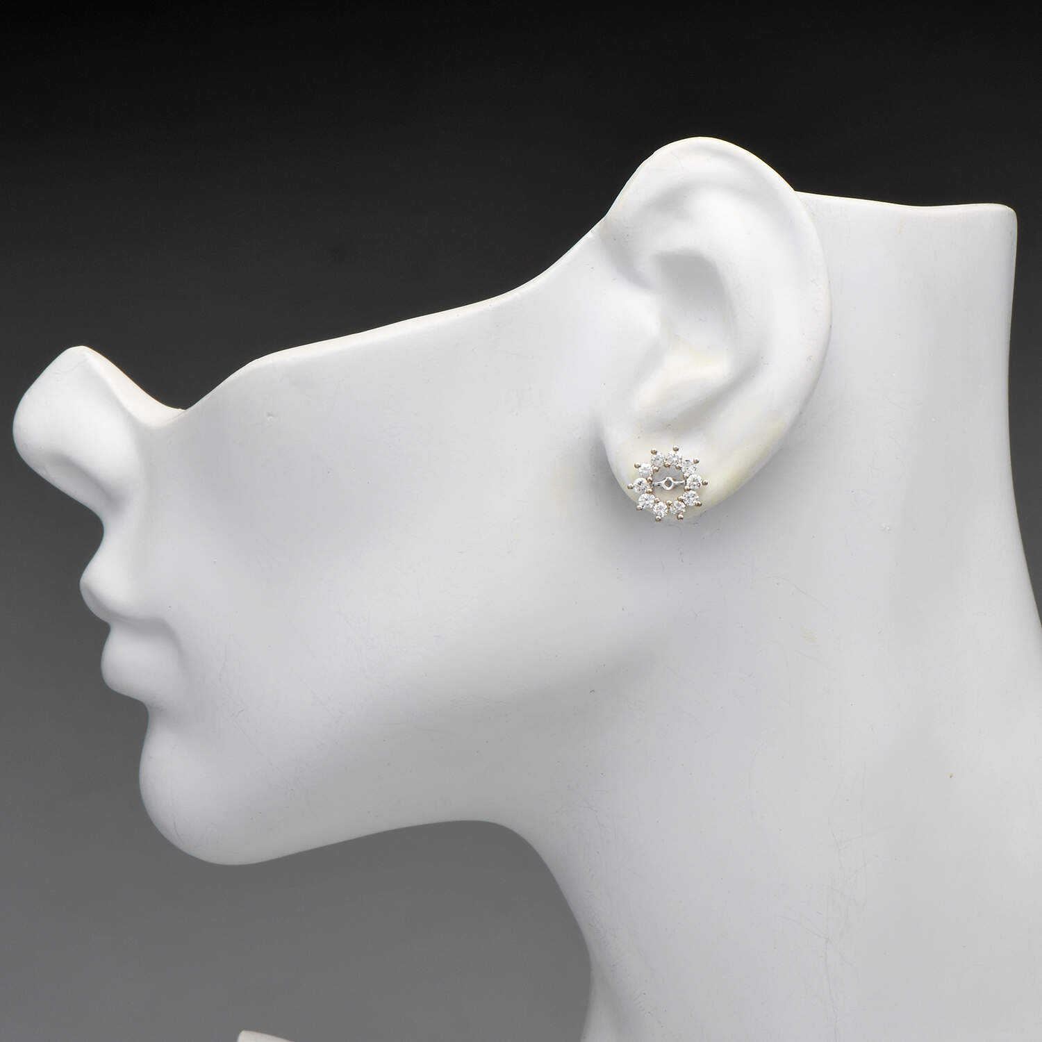 14KW Diamond(0.90) Jacket Earrings-3