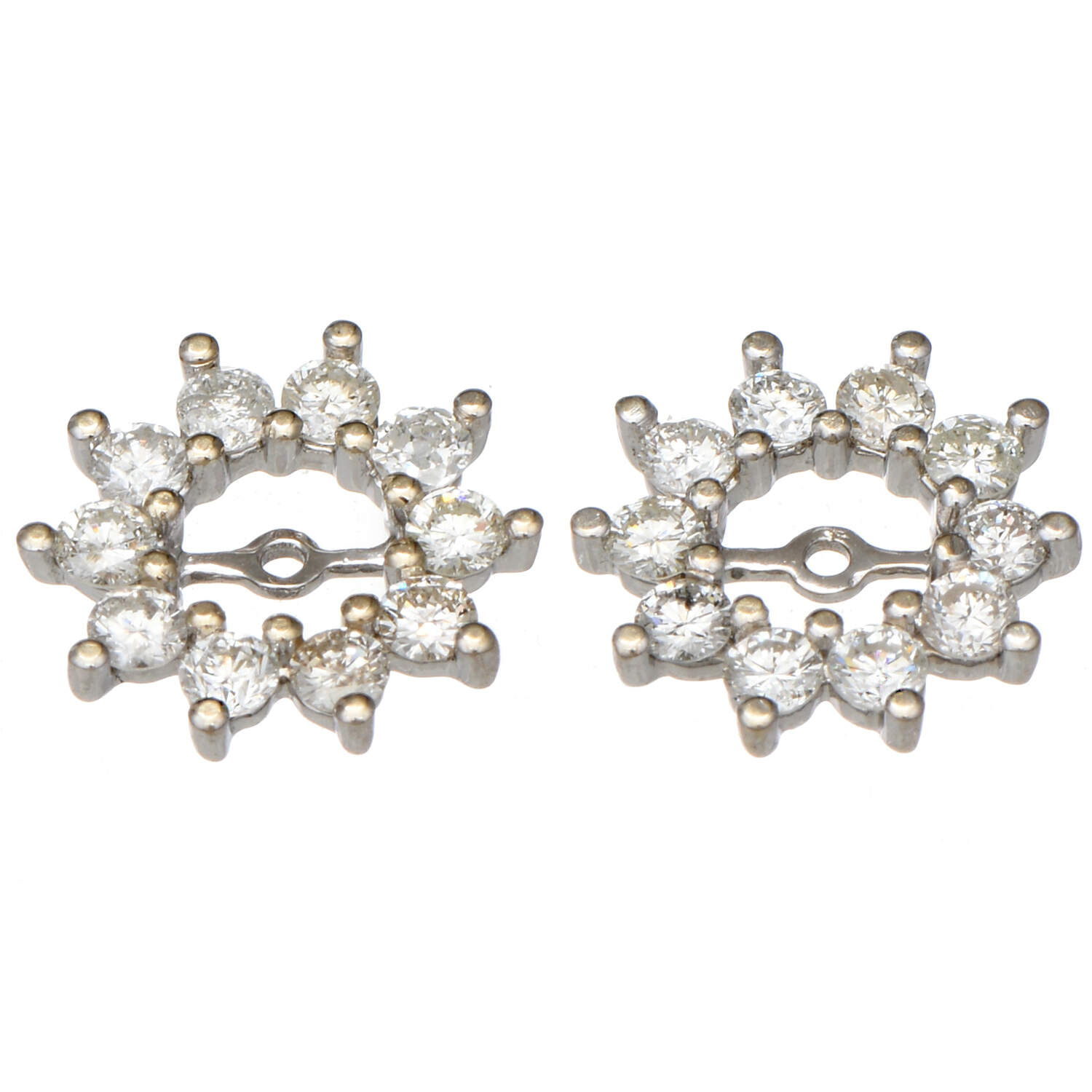 14KW Diamond(0.90) Jacket Earrings-1