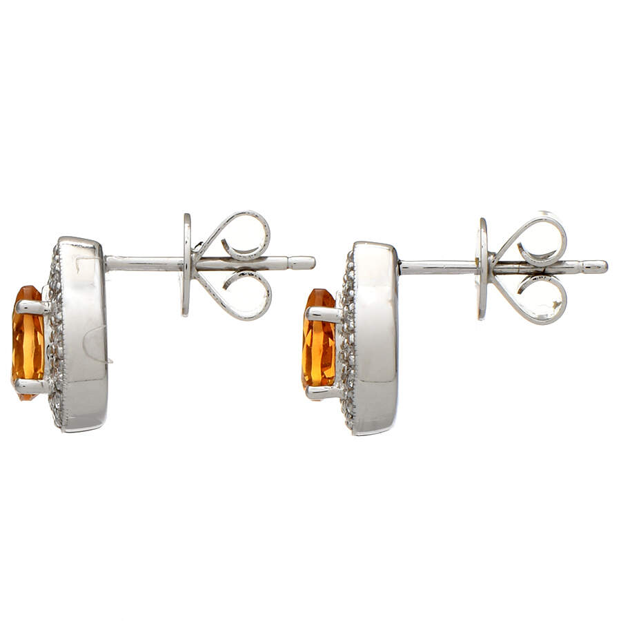 14KW Citrine(0.66) & Diamond(0.13) Halo Stud Earrings-2