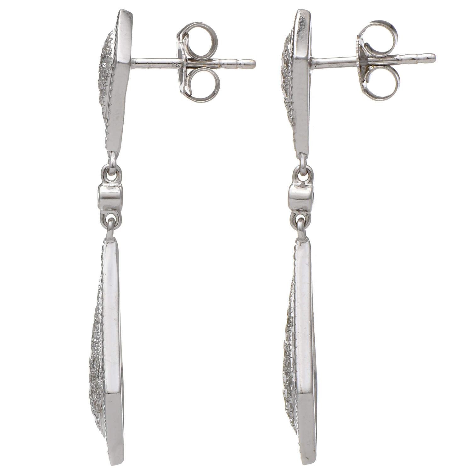 14KW Pave Diamond(0.50) Dangle Earrings-2