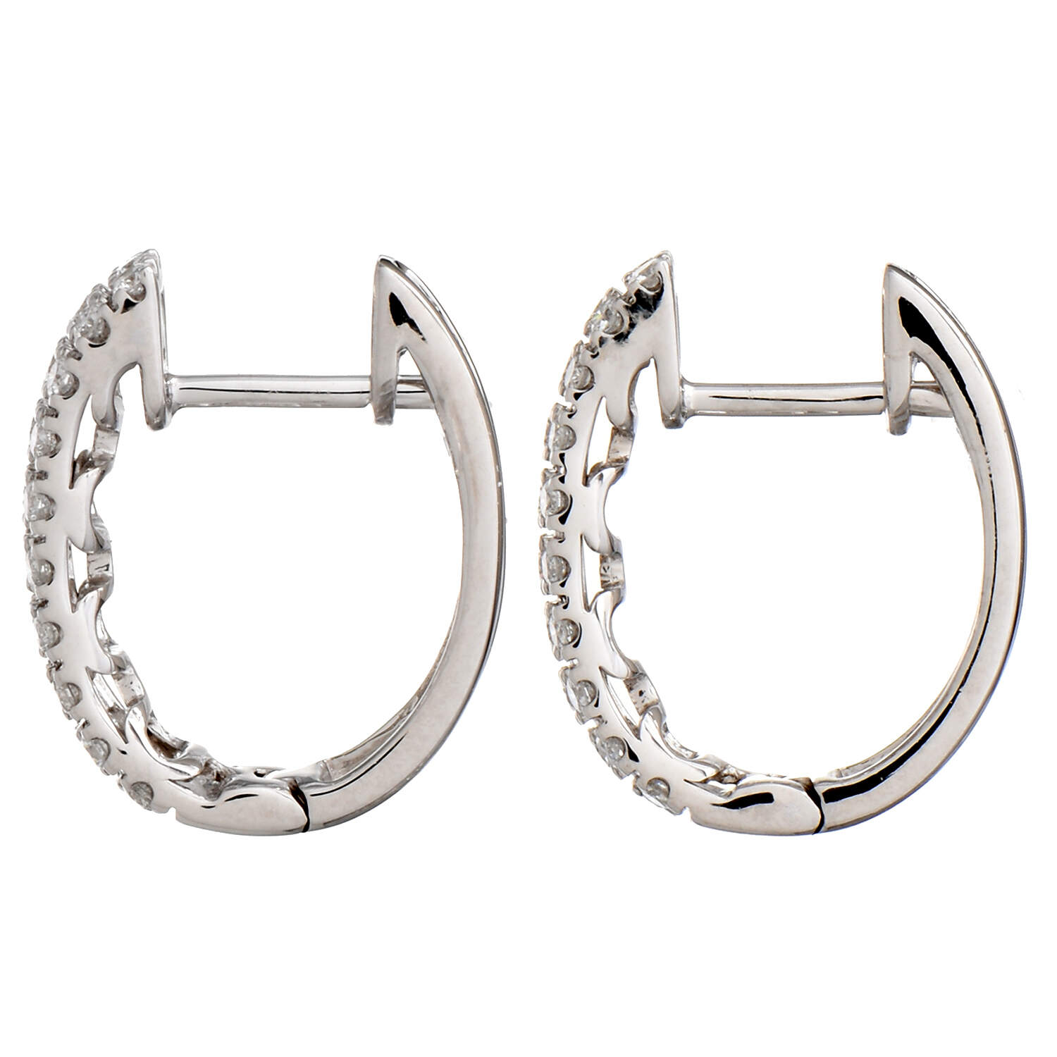14KW Diamond(0.55) Triple Row Hoop Earrings-2