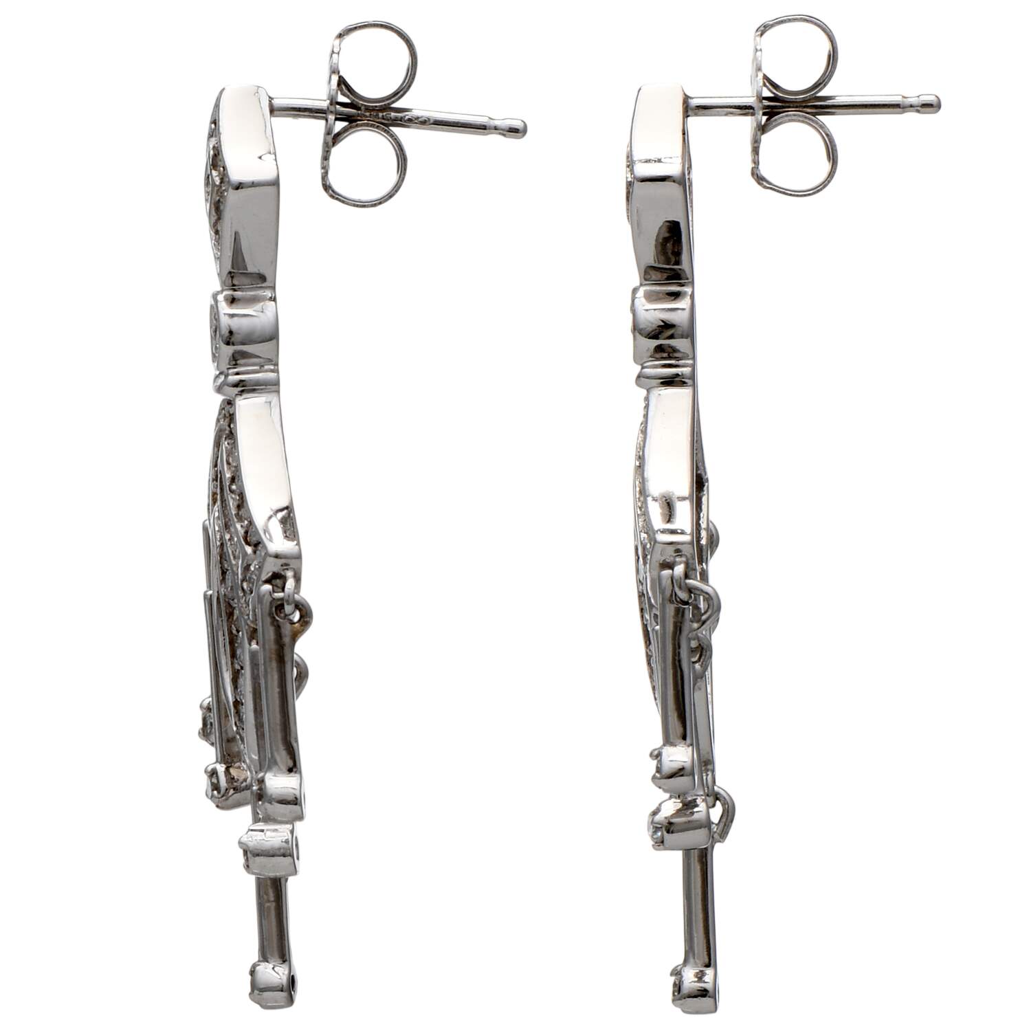 14KW Diamond(1.10) Chandelier Dangle Earrings-2