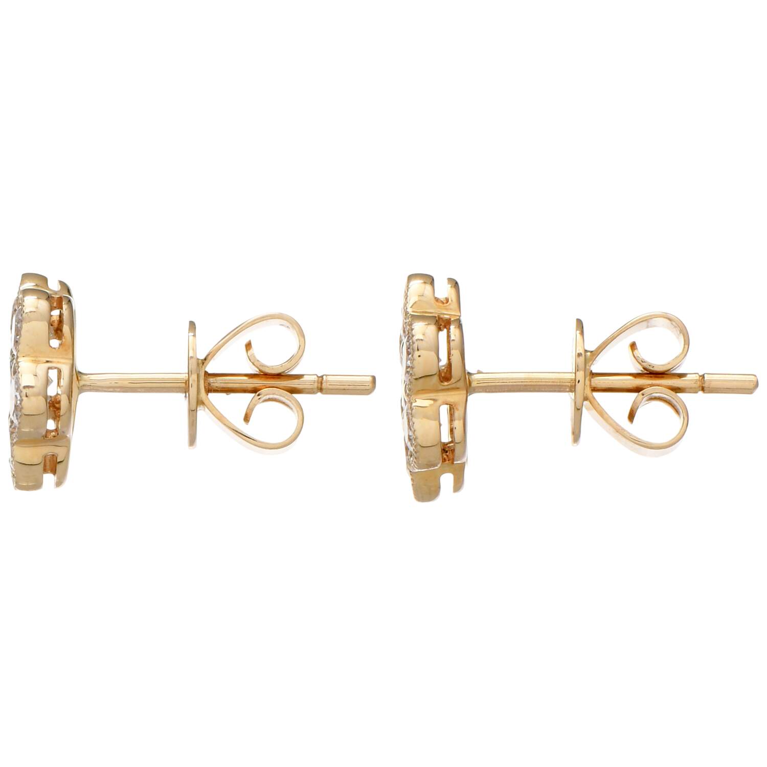 14KY Diamond(0.76) Flower Stud Earrings-2