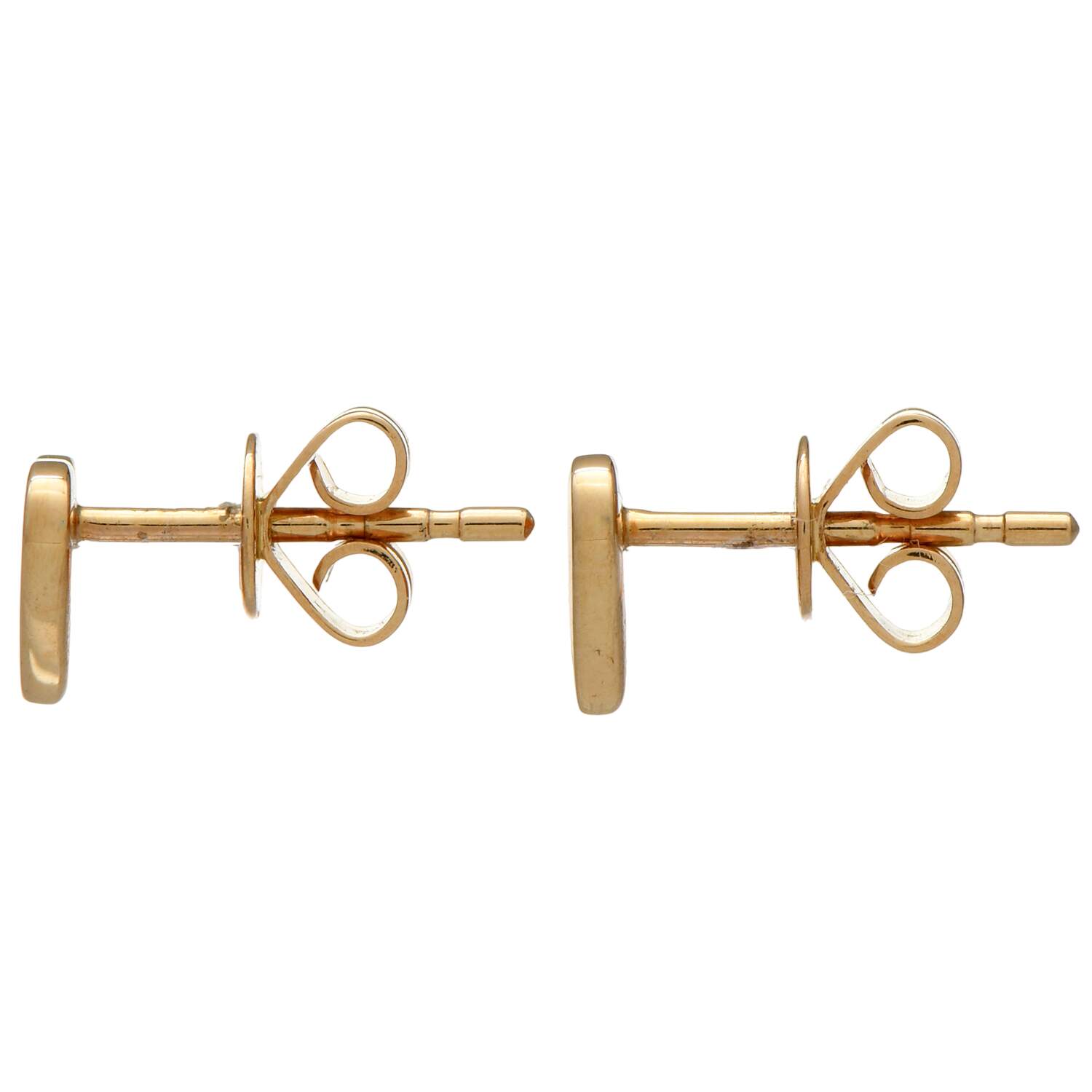14KY Dainty Diamond(0.02) Enamel Heart Stud Earrings-3