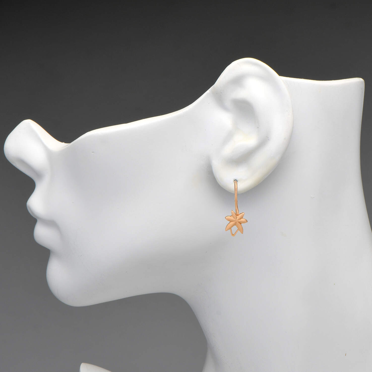 14KR Vintage Flower Drop Earrings-3