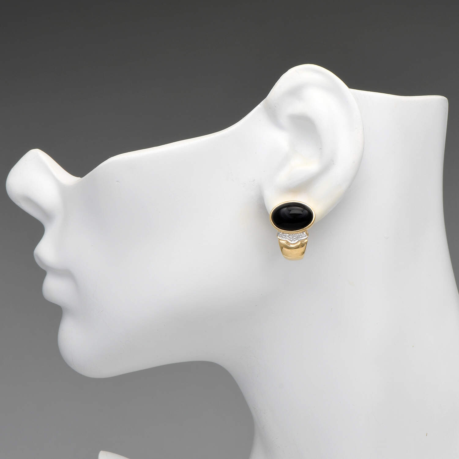 14KY Onyx(9.38) & Diamond Accent(0.02) Earrings-3