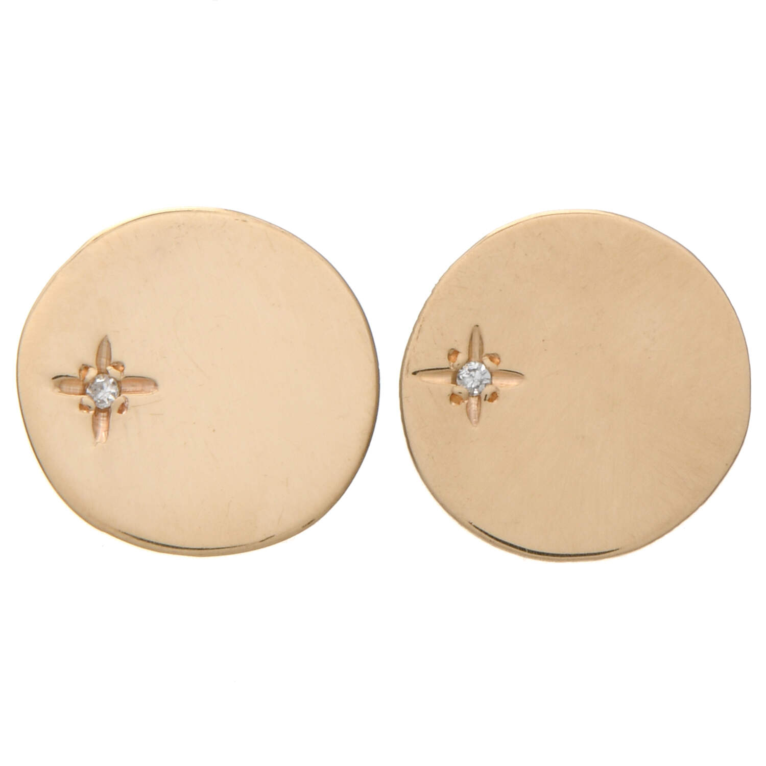 14KY Diamond(0.02) Accent Stud Earrings-1