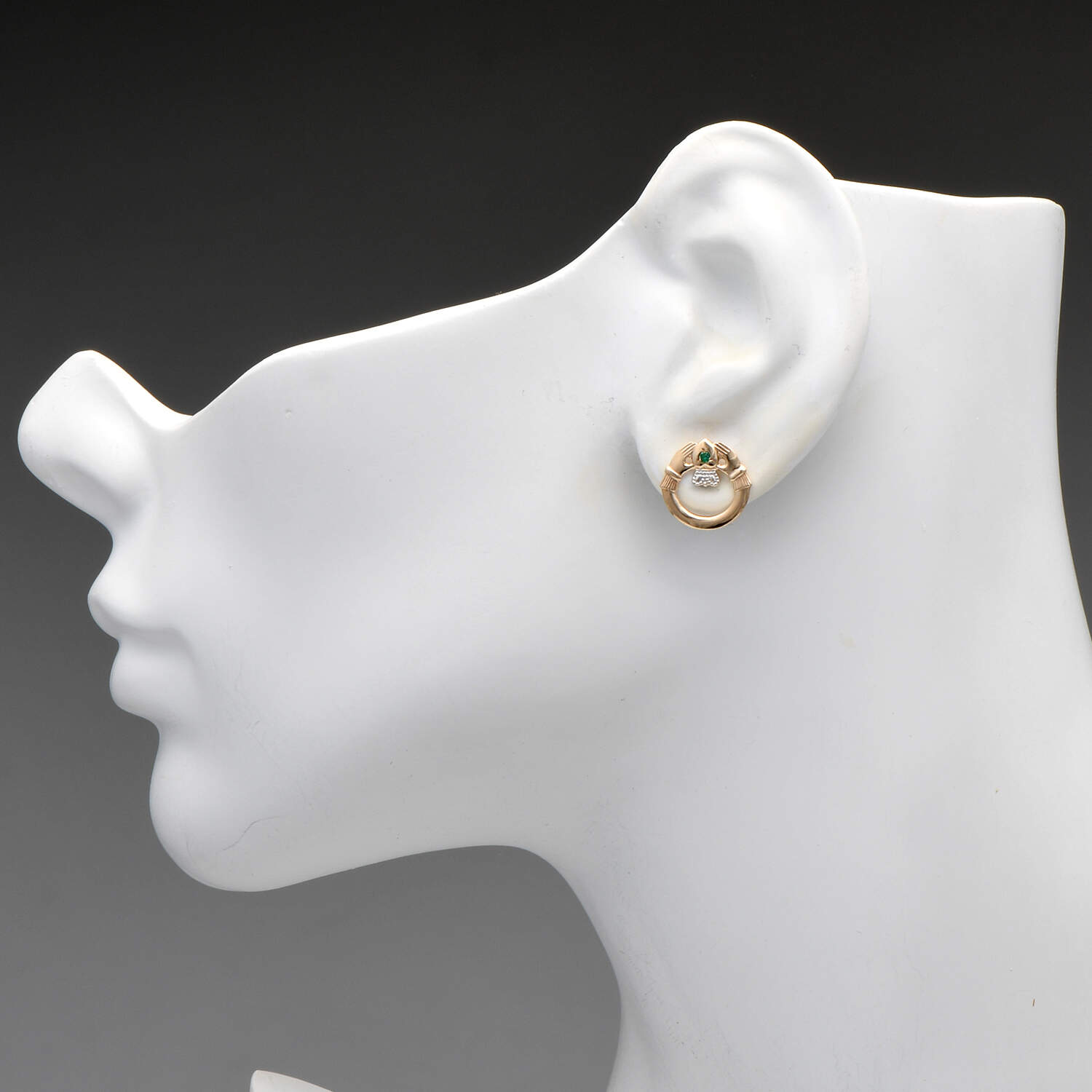 9KYW Claddagh Stud Earrings-3