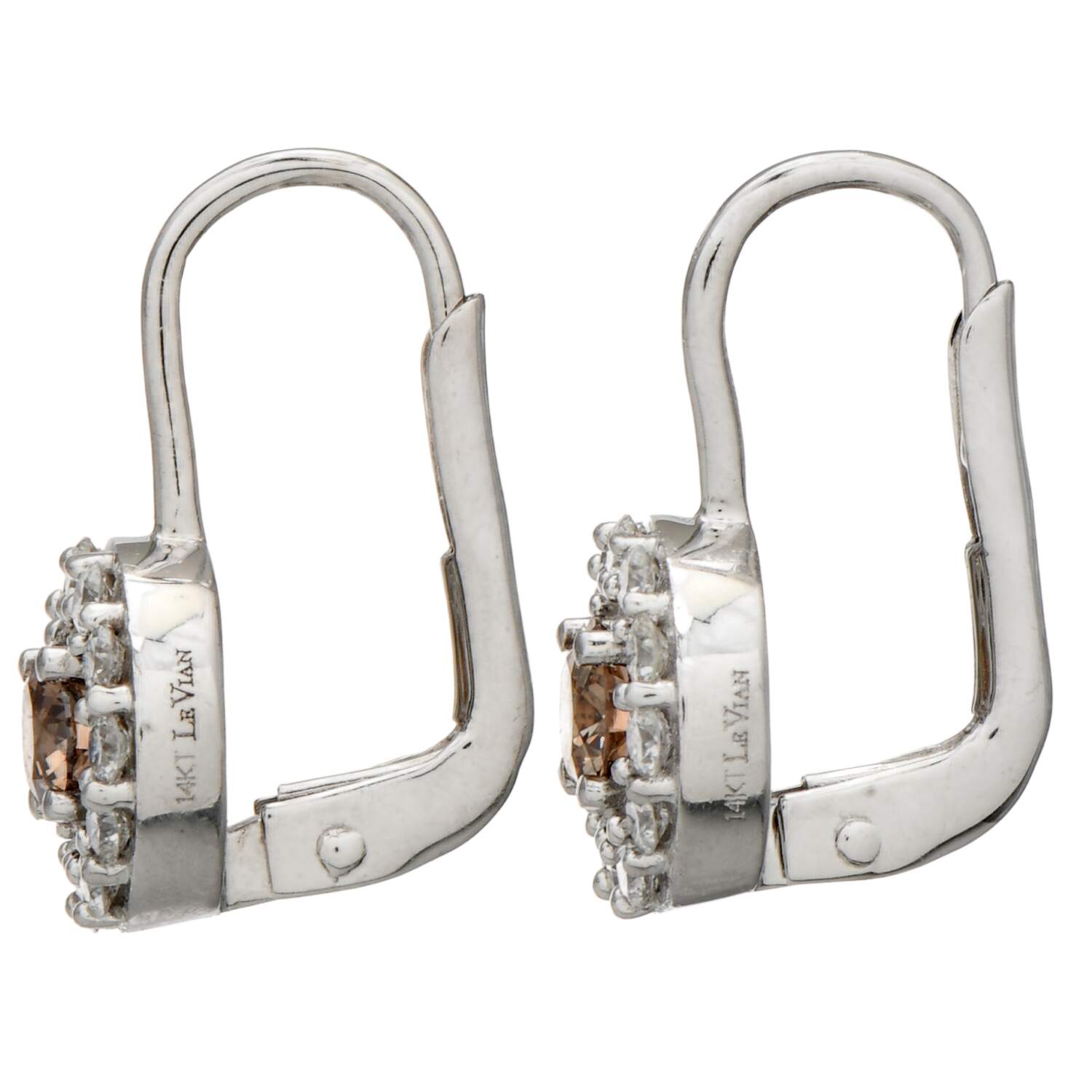 14KW Fancy Diamond (0.76) Halo Earrings-2