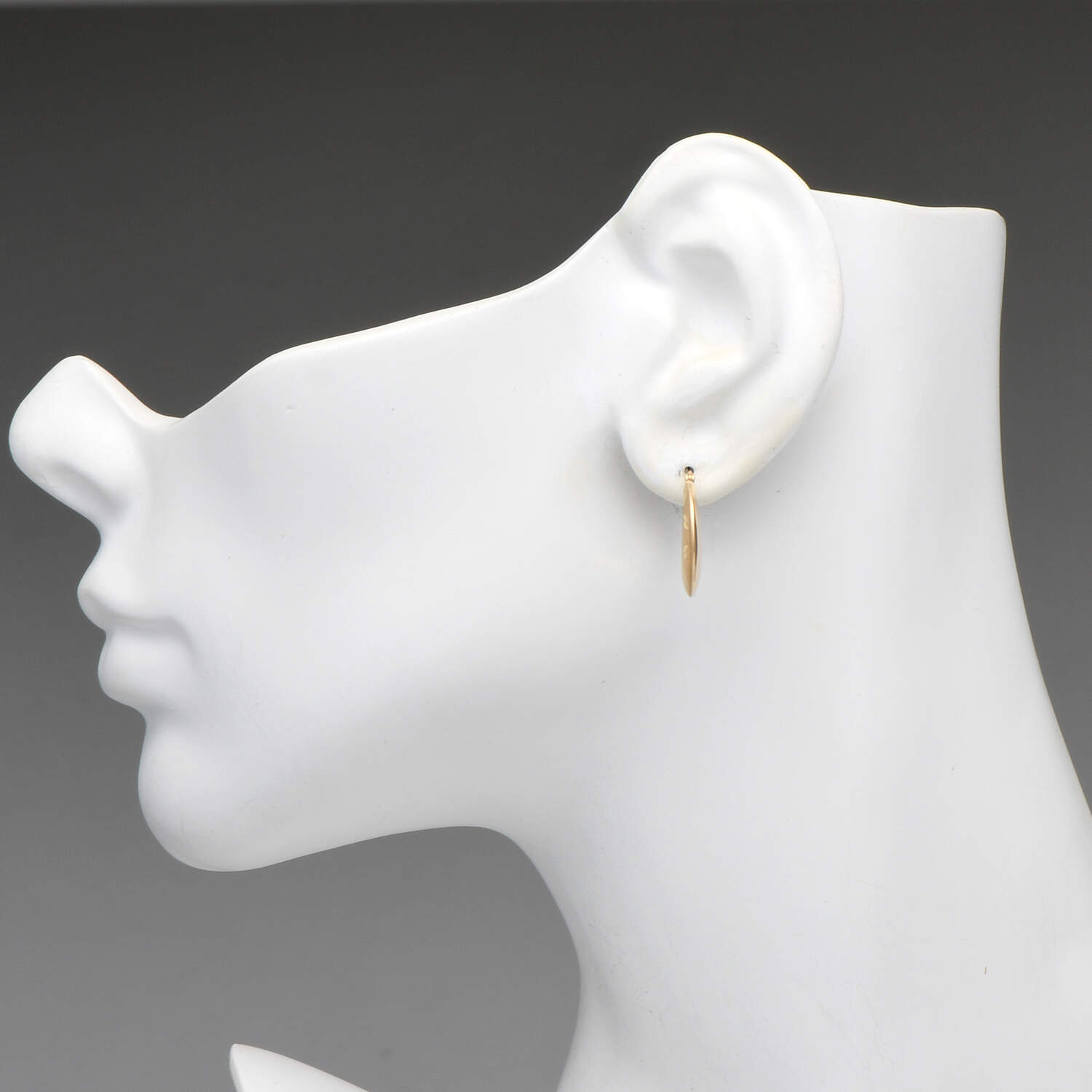 14KY Diamond-Cut Satin Finish Huggie Hoop Earrings-3