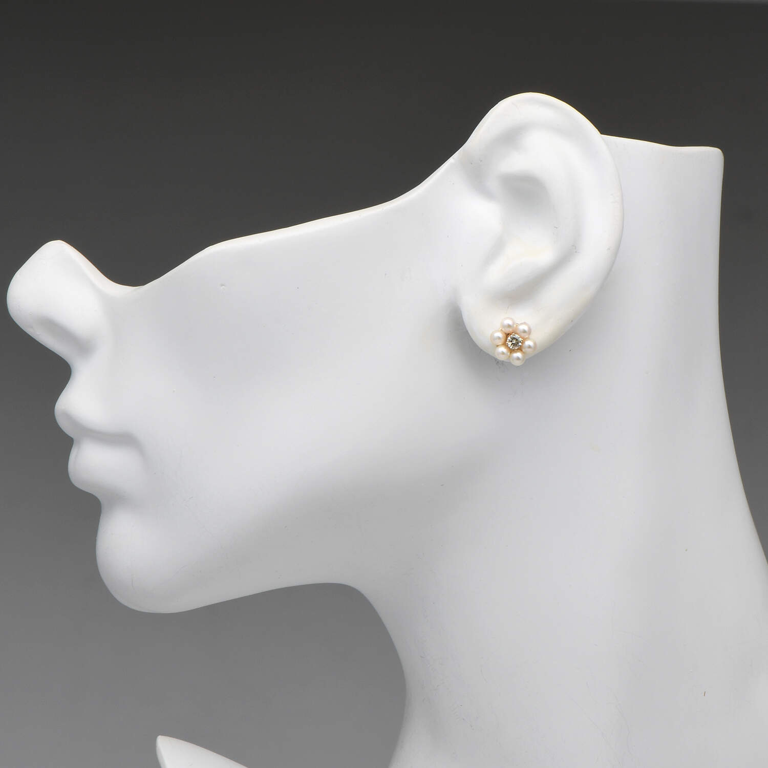14KY Diamond(0.20) & Seed Pearl(3.0-3.5mm) Jacket Earrings-3