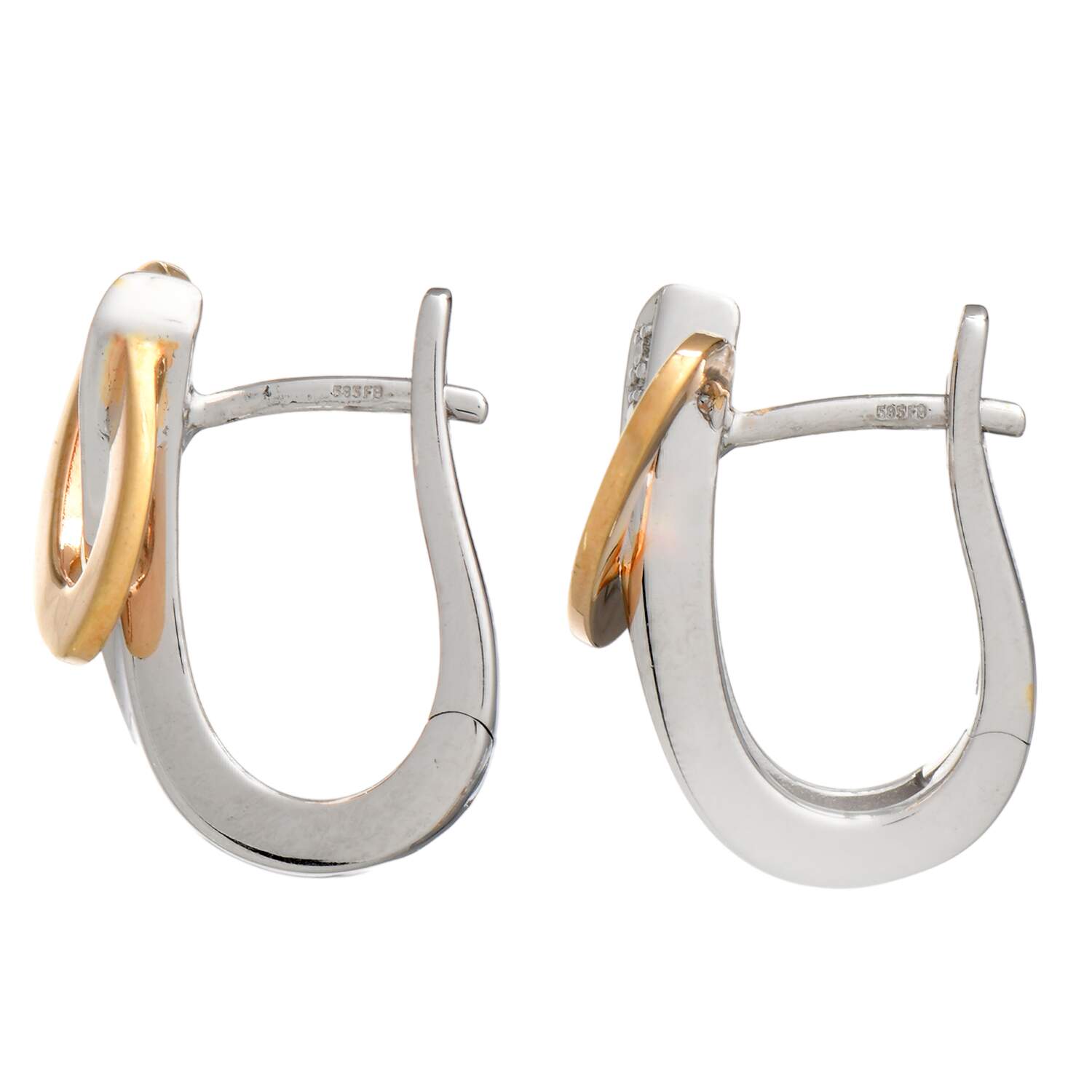 14KWR Diamond(0.05) Accent Orbit Hoop Earrings-2