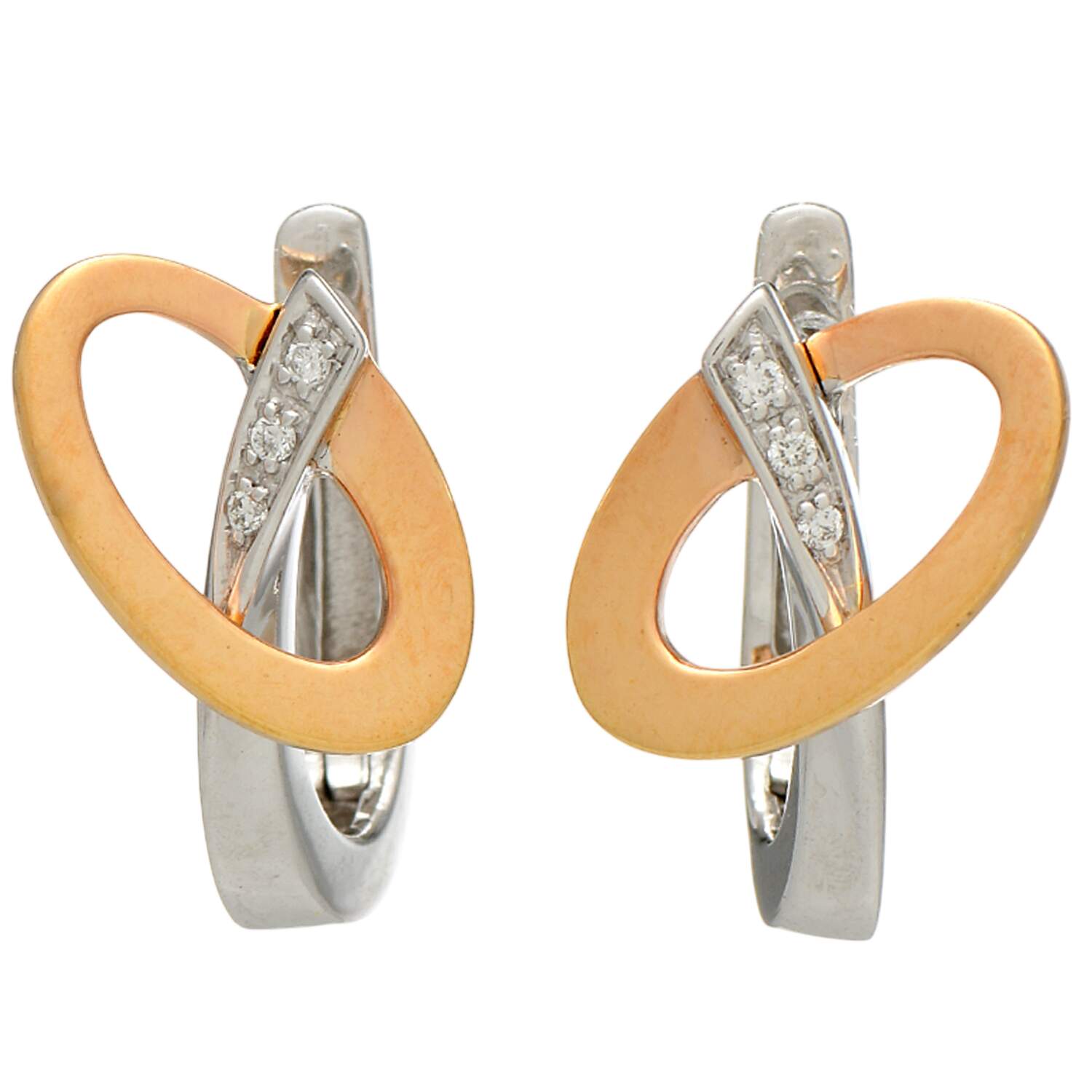 14KWR Diamond(0.05) Accent Orbit Hoop Earrings-1