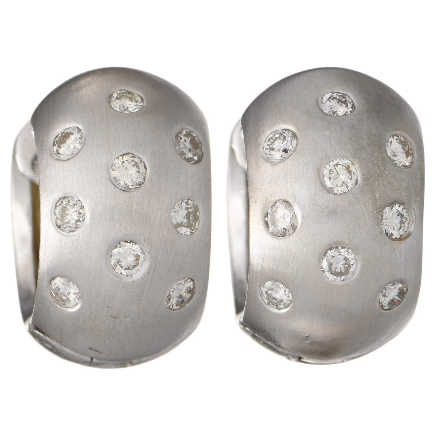 14KW Diamond(0.36) Huggie Hoop Hinged Earrings-1