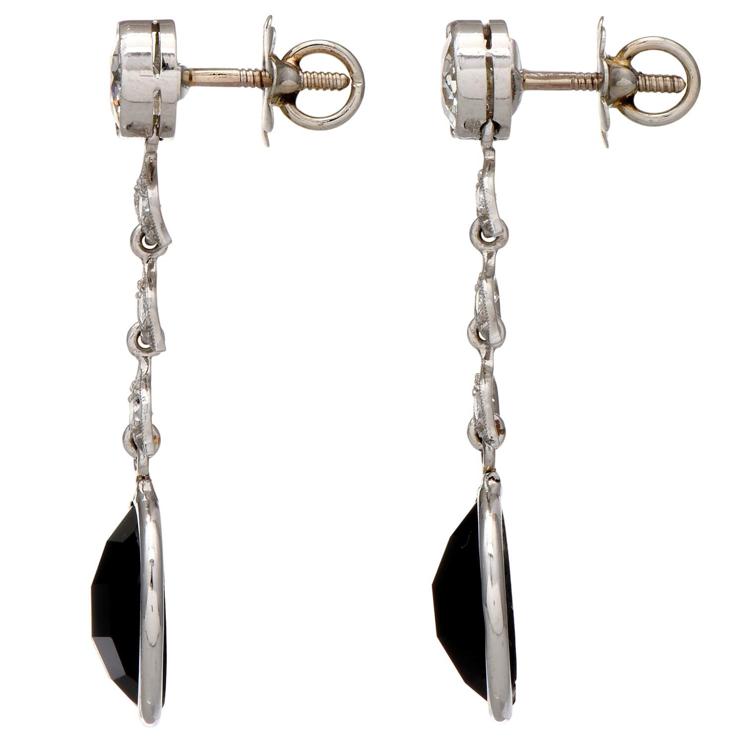 Platinum Spinel(11.51) & Diamond(2.22) Earrings-2