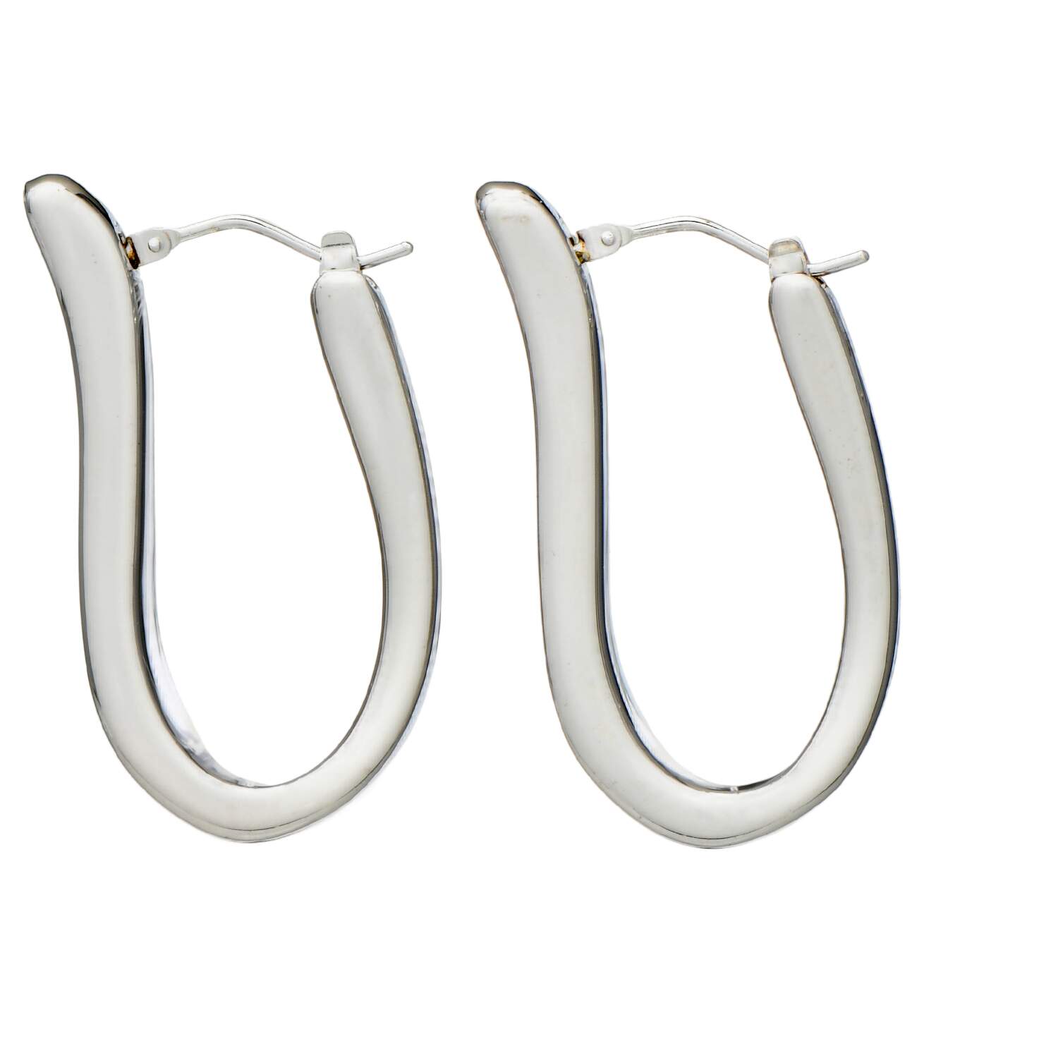 14KW Italian High Polished Hoop Earrings-2