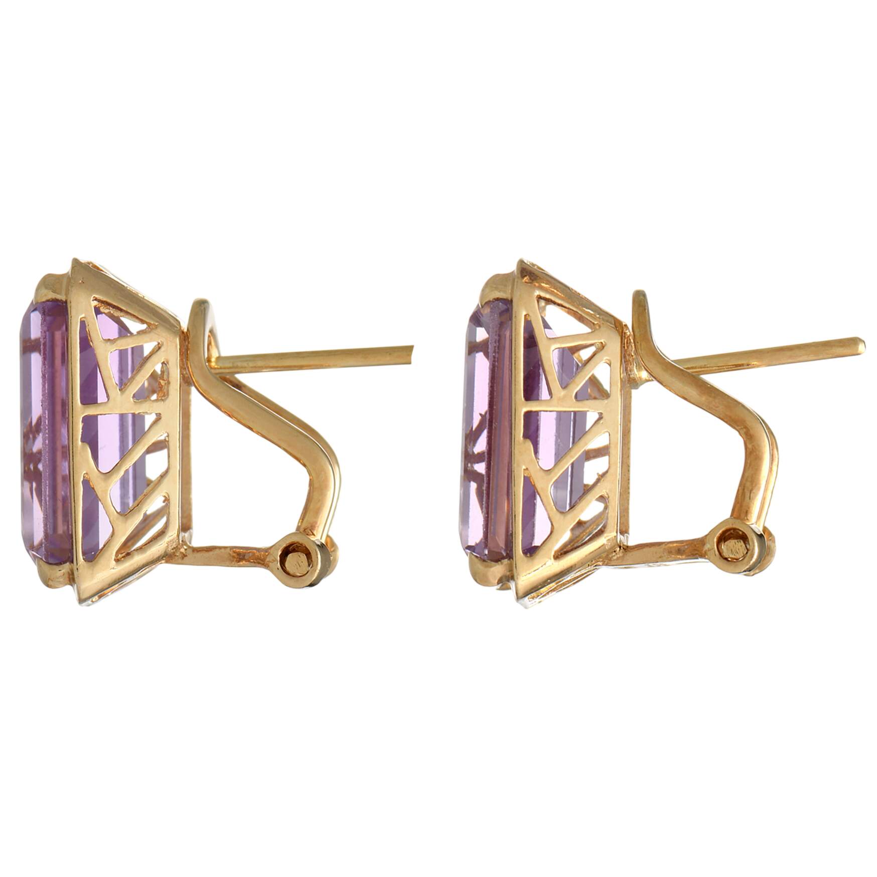 14KY Amethyst(7.70) Stud Earrings-2