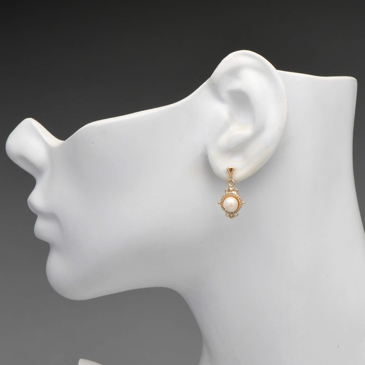 14KY Alwand Vahan Pearl (6.25mm) Dangle Earrings-3