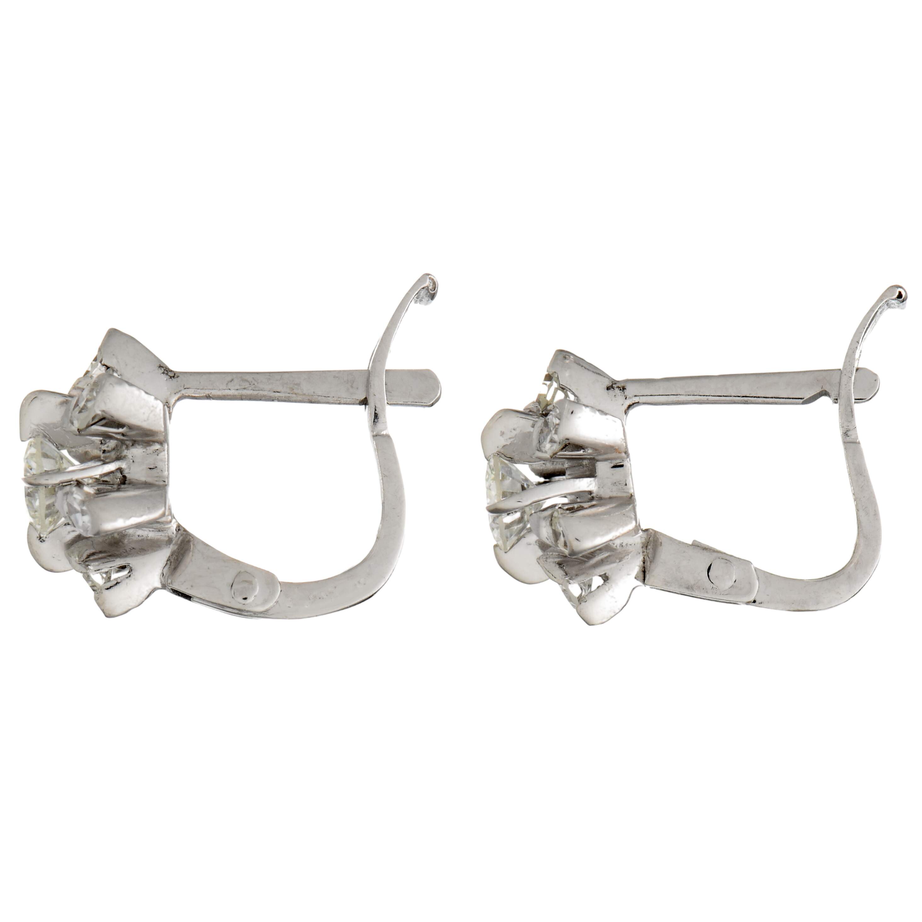 14KW Vintage Diamond (0.40) Cluster Earrings-2