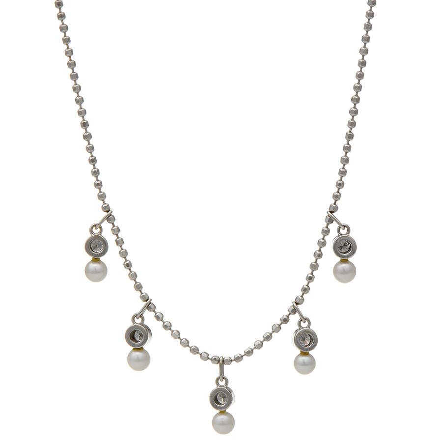 14KW Diamond(0.50) & Cultured Pearl Droplet Necklace-2