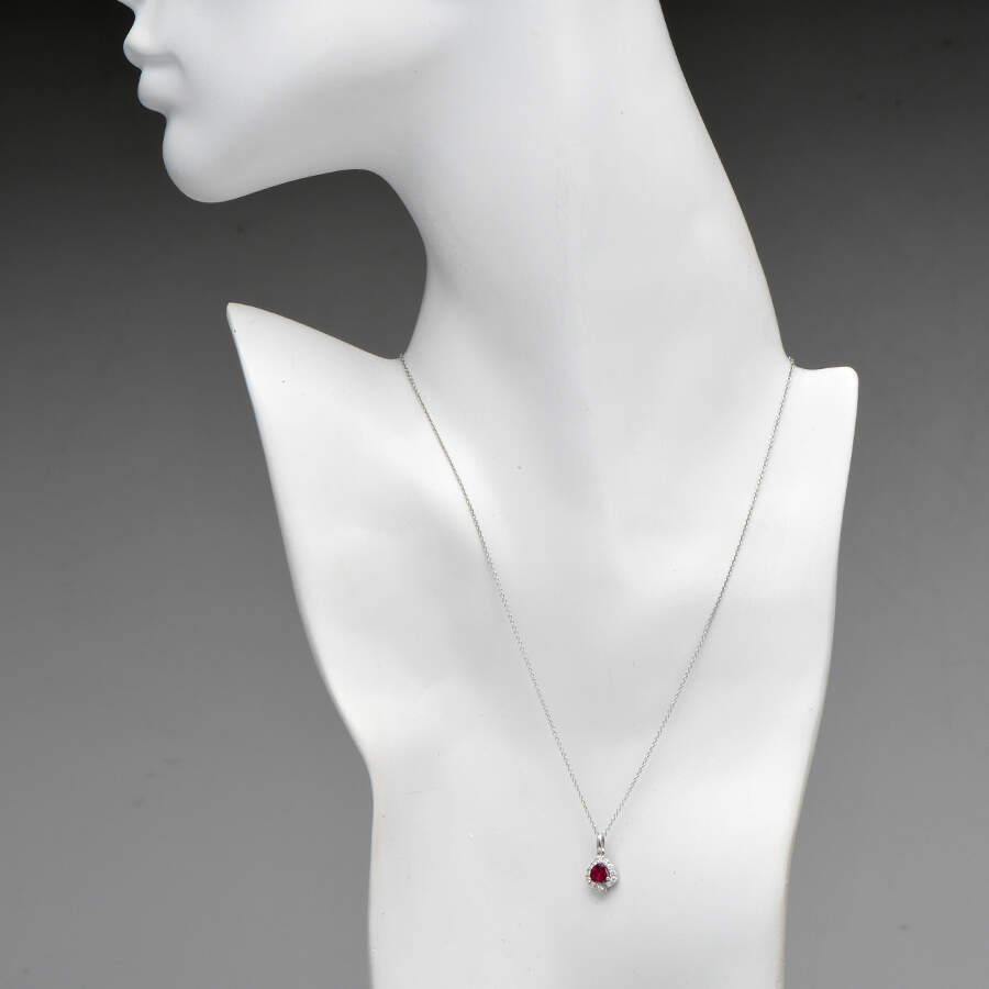 14KW Ruby(0.42) & Diamond(0.09) Necklace-4