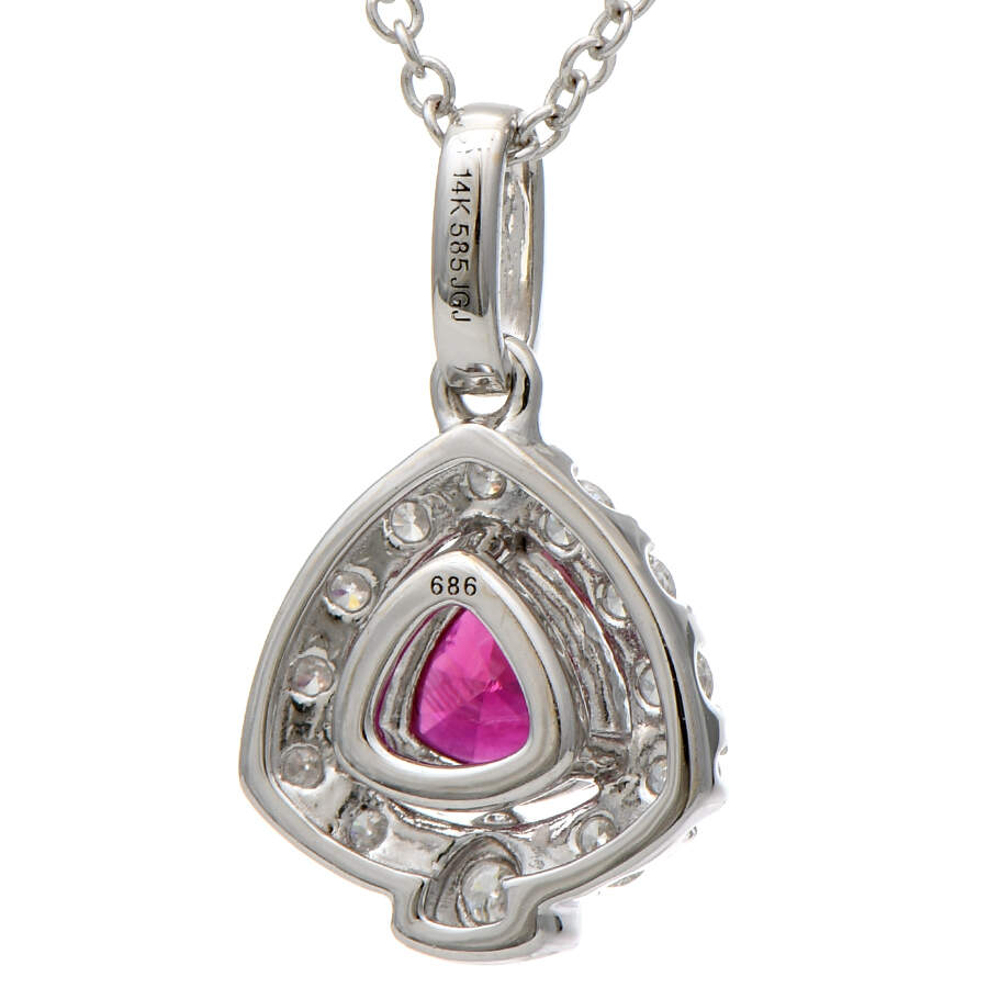14KW Ruby(0.42) & Diamond(0.09) Necklace-2
