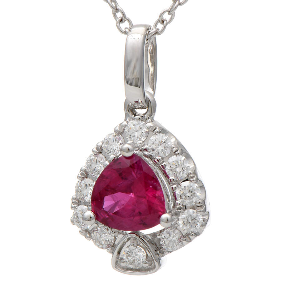 14KW Ruby(0.42) & Diamond(0.09) Necklace-1