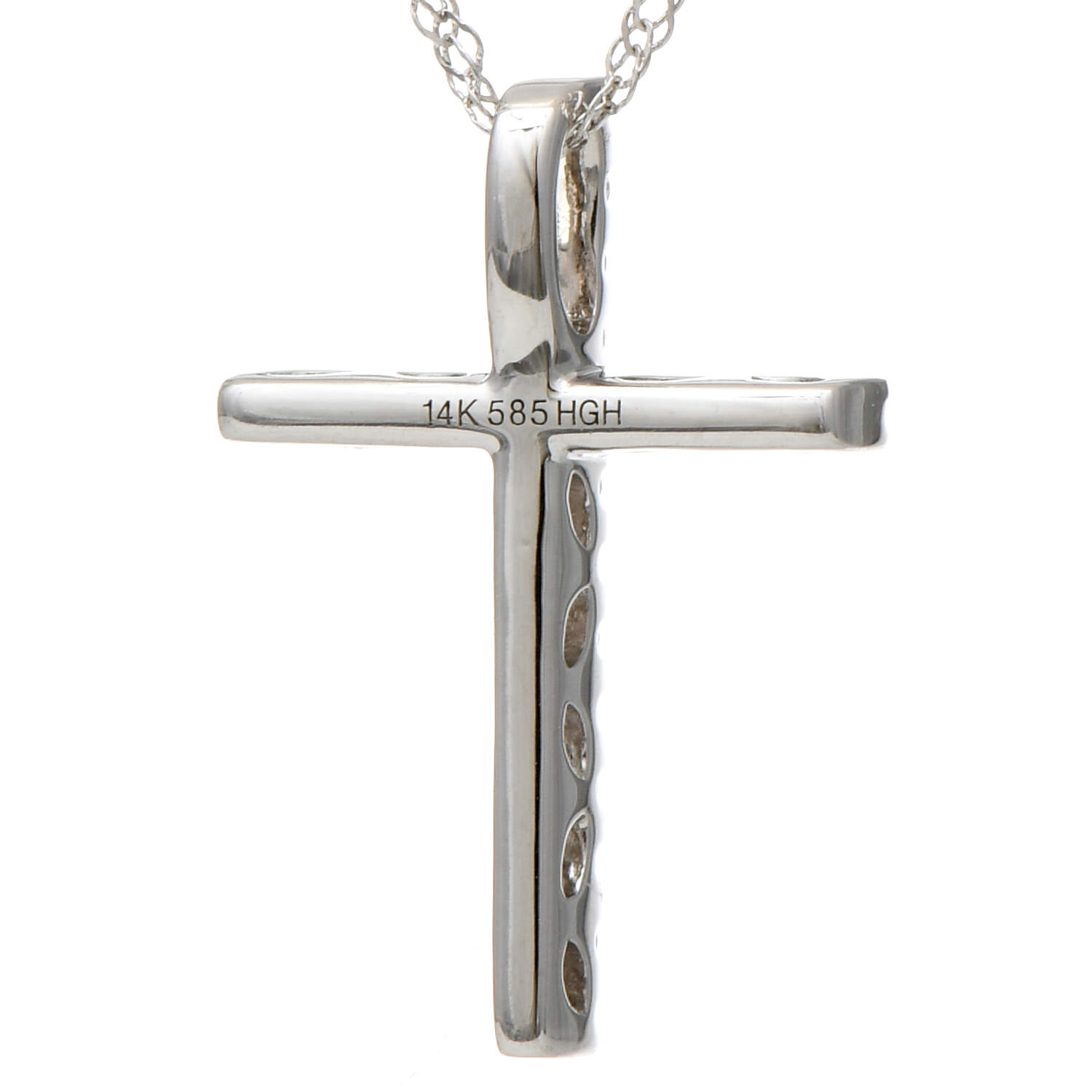 14KW Diamond(0.11) Cross Necklace-6