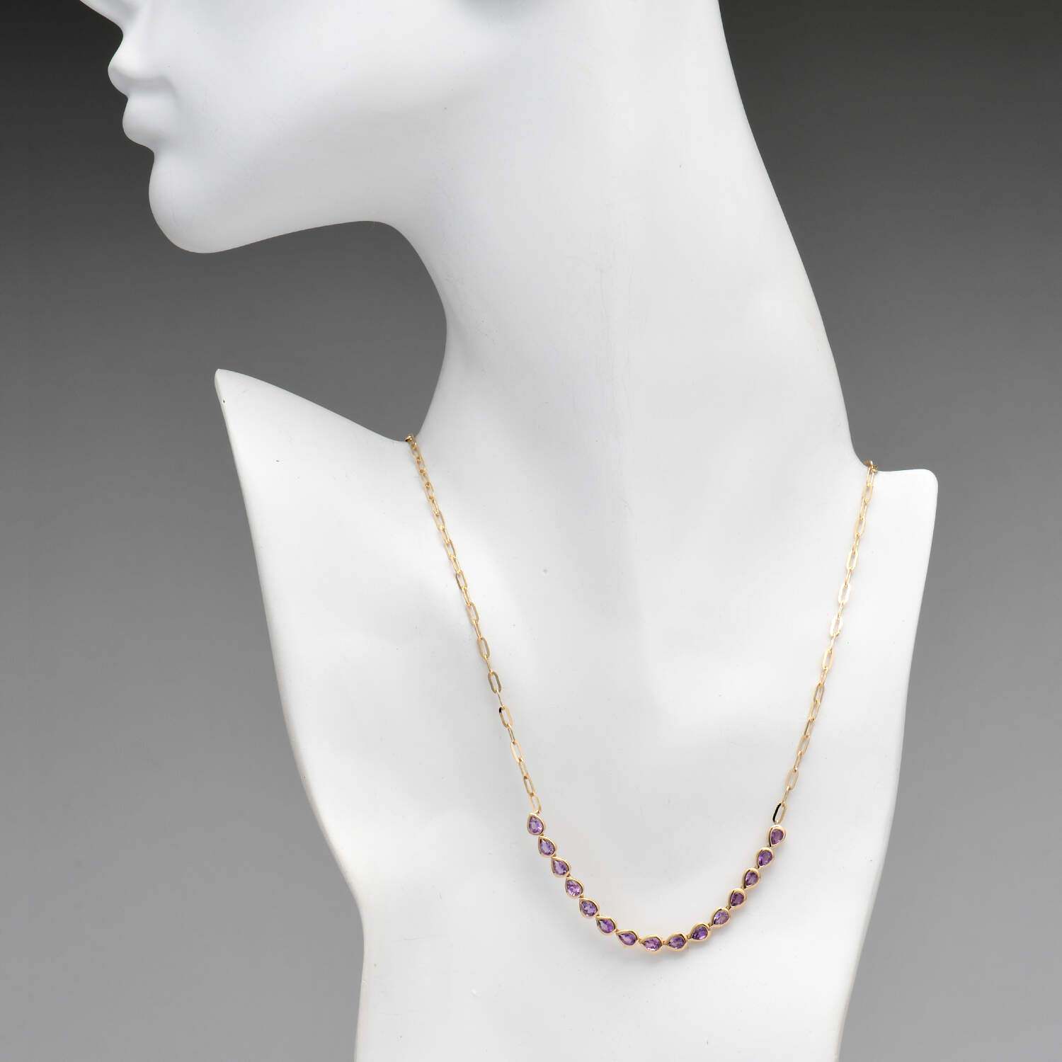 14KY Amethyst(1.80) Bezel Necklace-4