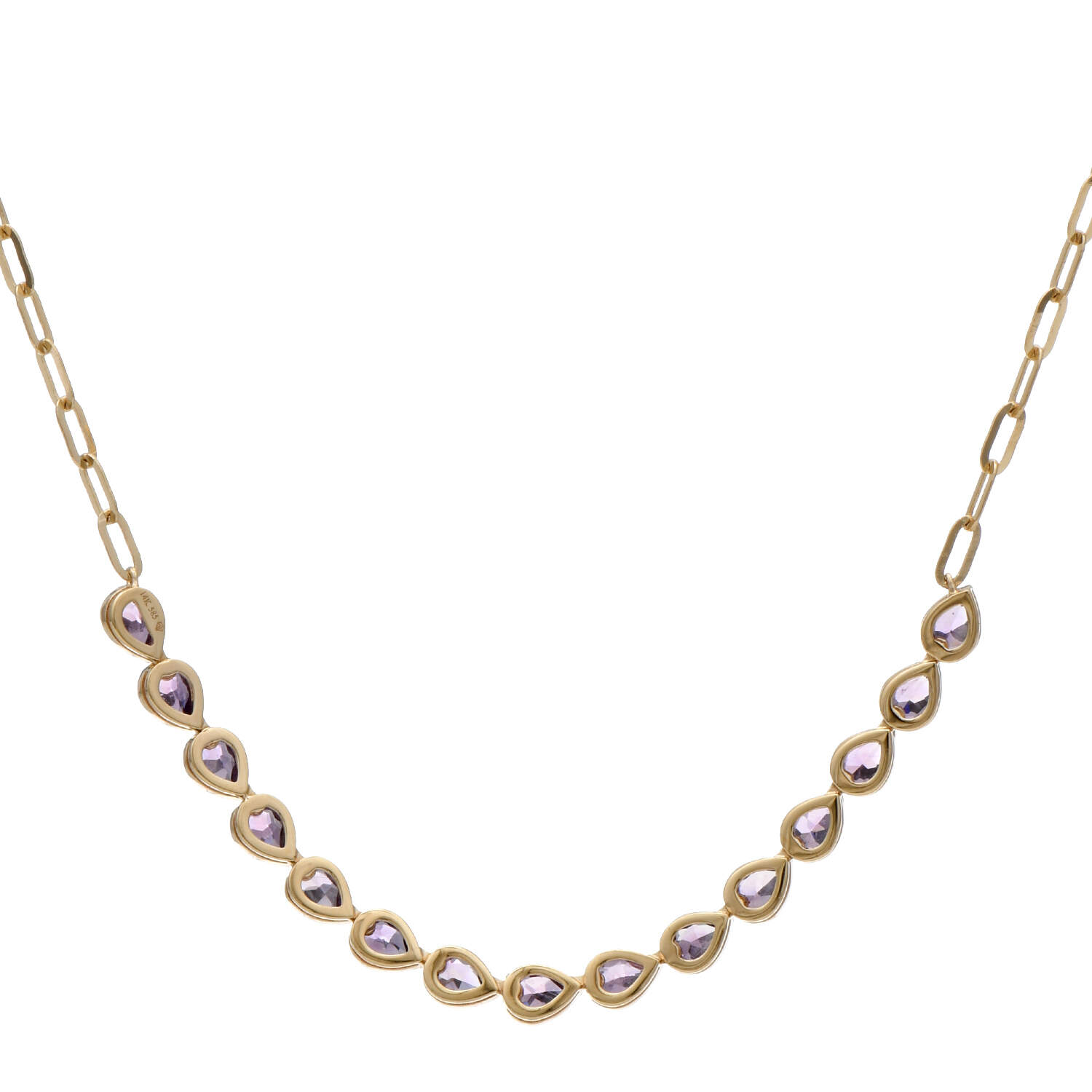 14KY Amethyst(1.80) Bezel Necklace-2