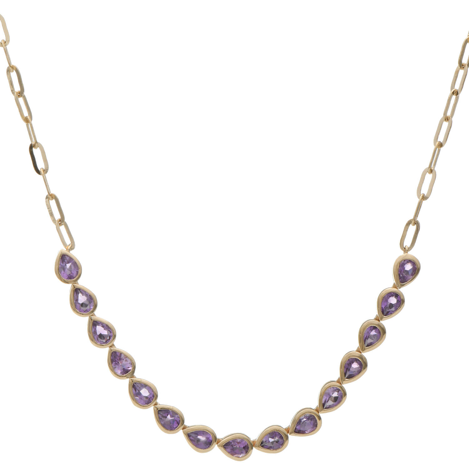 14KY Amethyst(1.80) Bezel Necklace-1