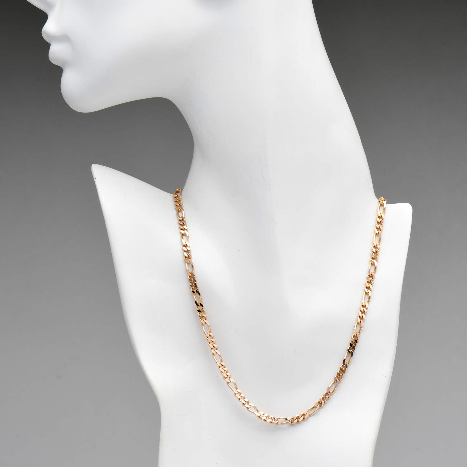 14KY Solid Gold Curb Link Necklace-3
