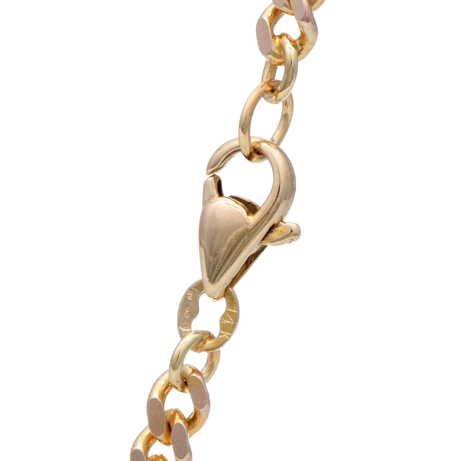 14KY Solid Gold Curb Link Necklace-2