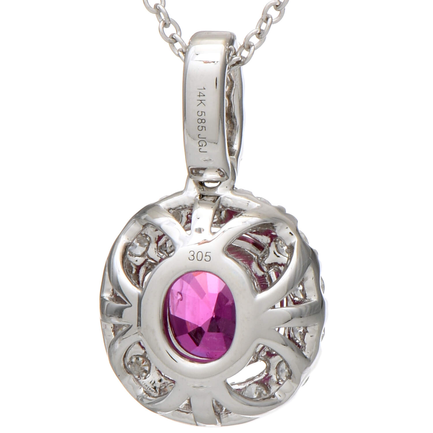 14KW Ruby(1.25) & Diamond(0.33) Necklace-2