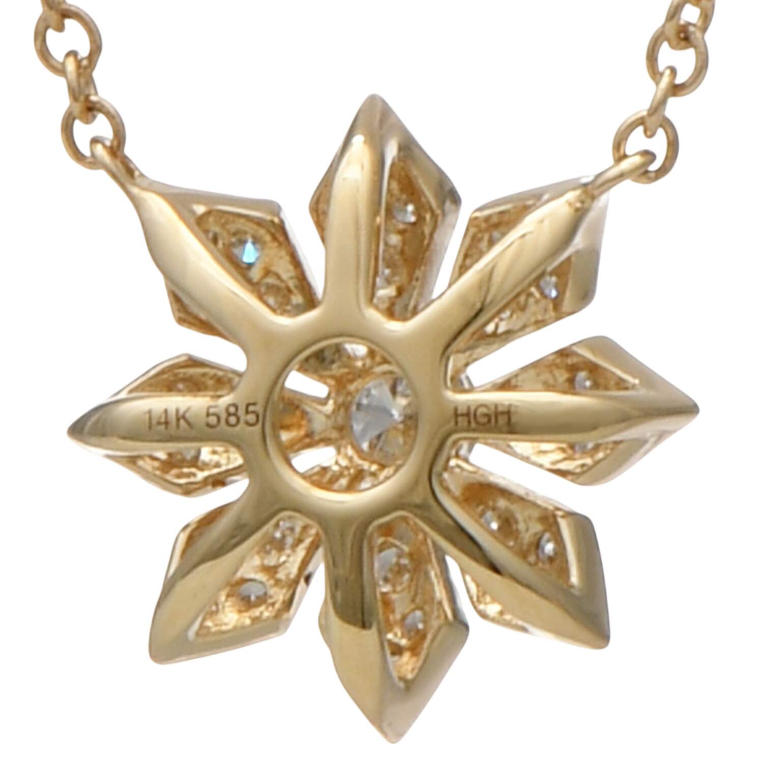 14KY Diamond(0.32) Flower Necklace-2