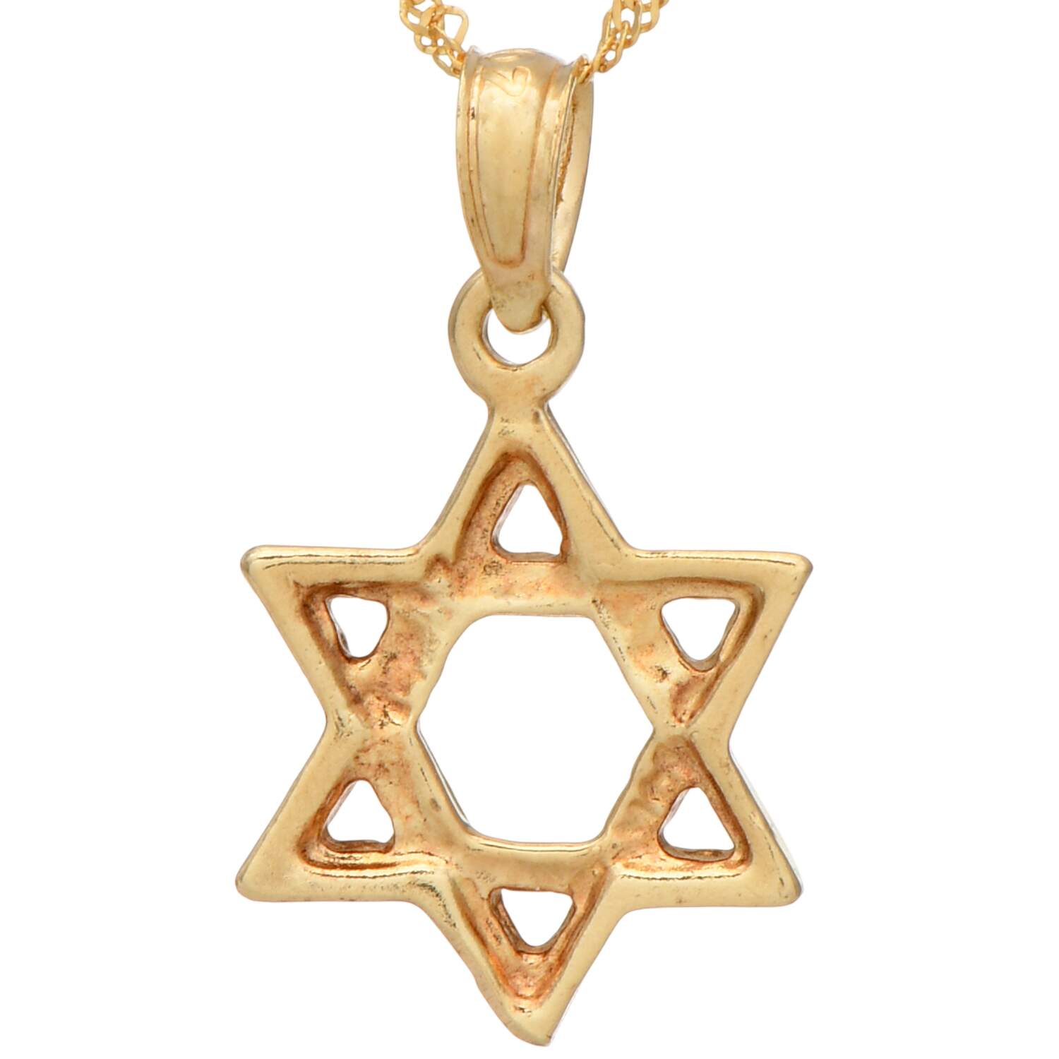 14KY Polished Star of David Necklace-2